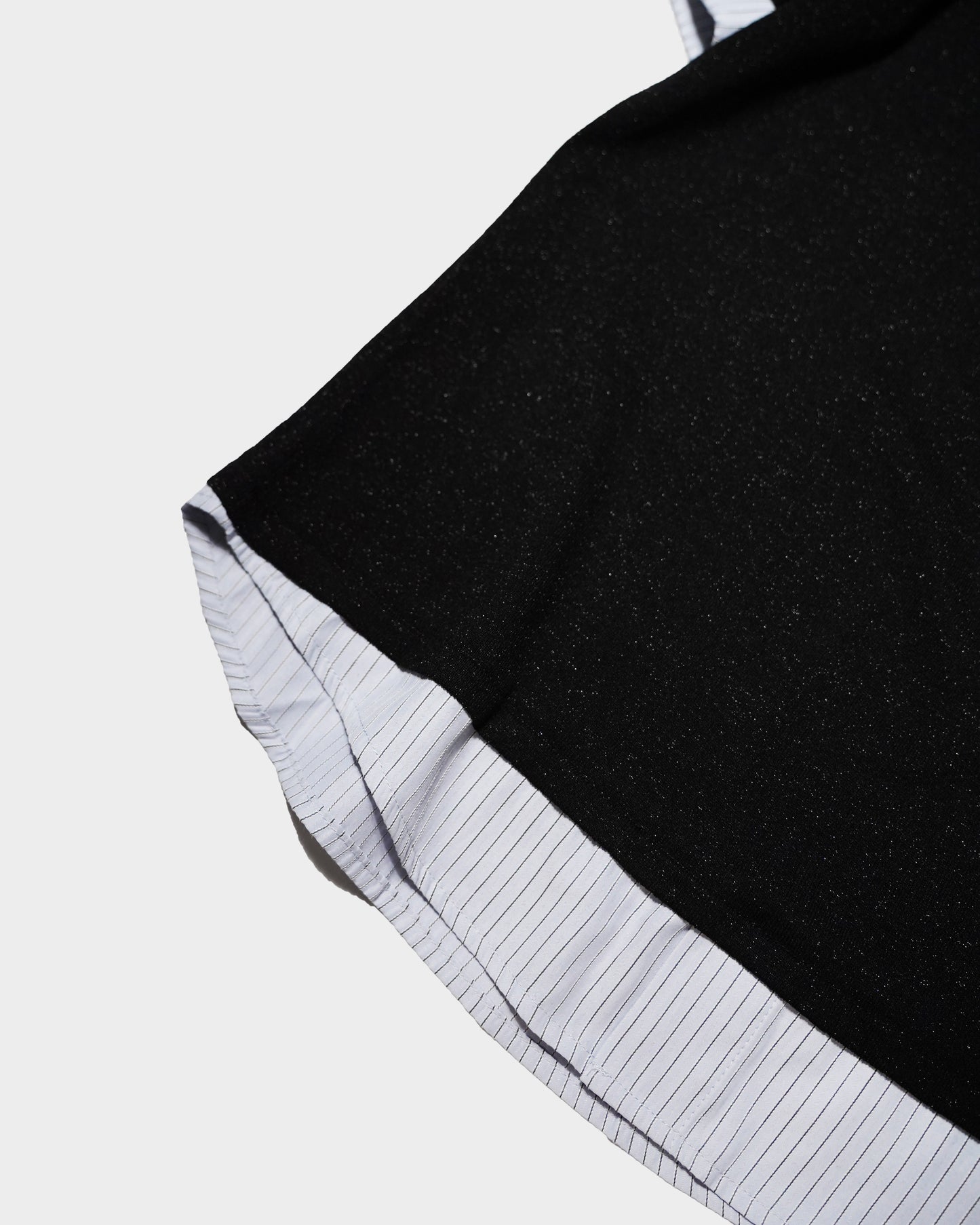 STRIPE SHIRT LAYERED LAME KNIT H/S SHIRTS