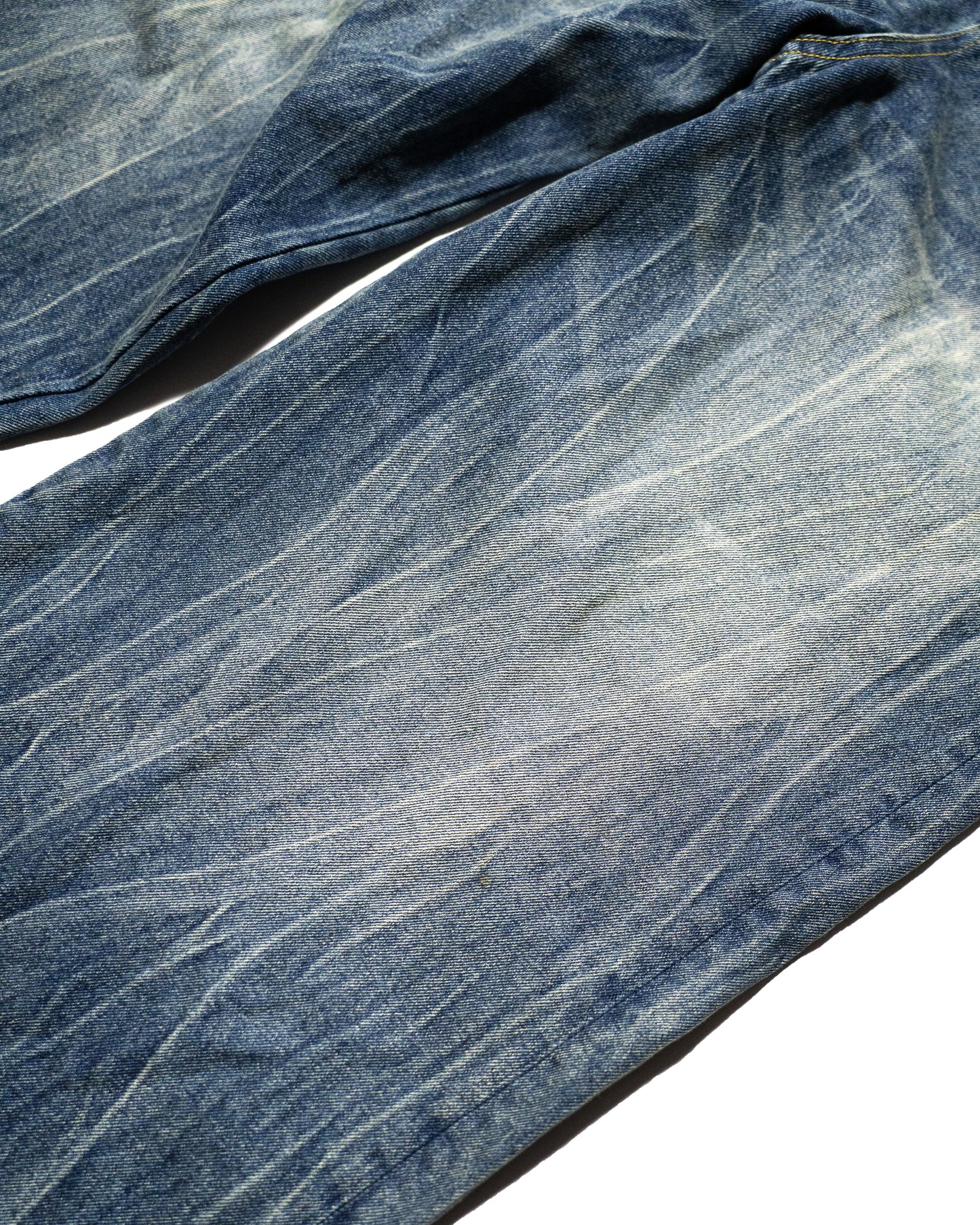 CRACKED CHEMICAL-WASHED WIDE BAGGY JEANS