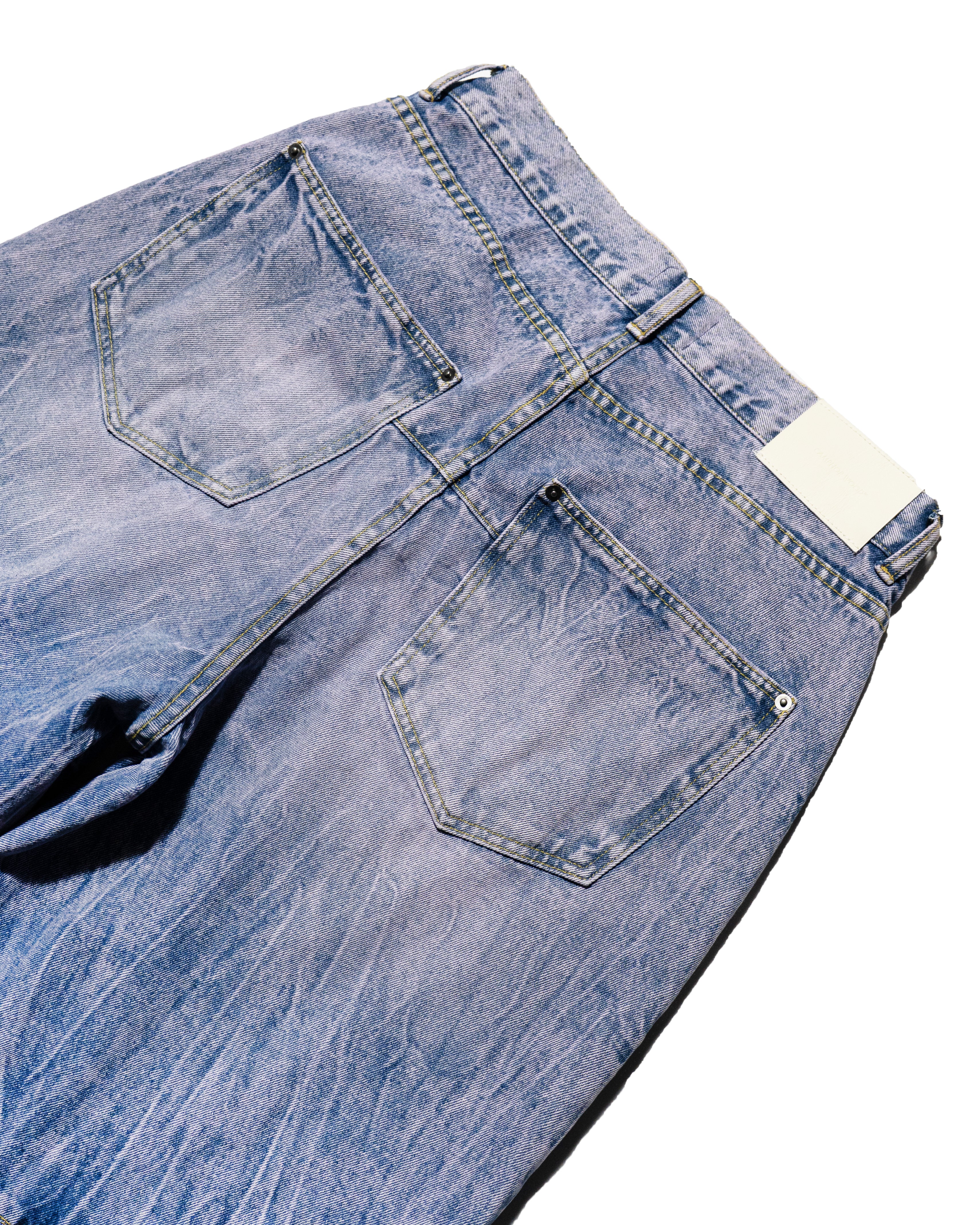 ガンジー CRACKED CHEMICAL-WASHED WIDE BAGGY JEANS – CAMPHOR WOOD - OFFICIAL