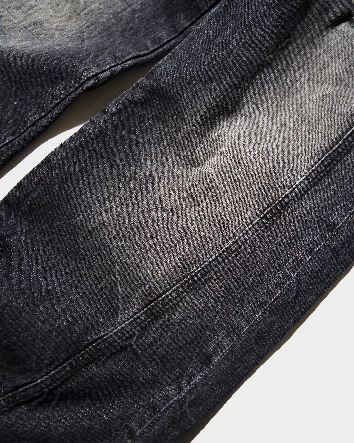 CRUSH FADE SIDE SEEM BOOTS CUT JEANS