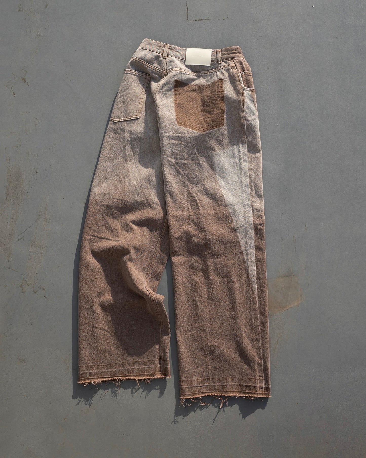 fade blast semi-baggy denim