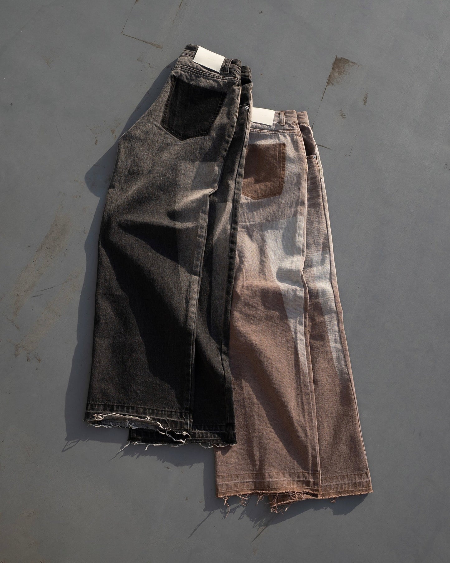 fade blast semi-baggy denim