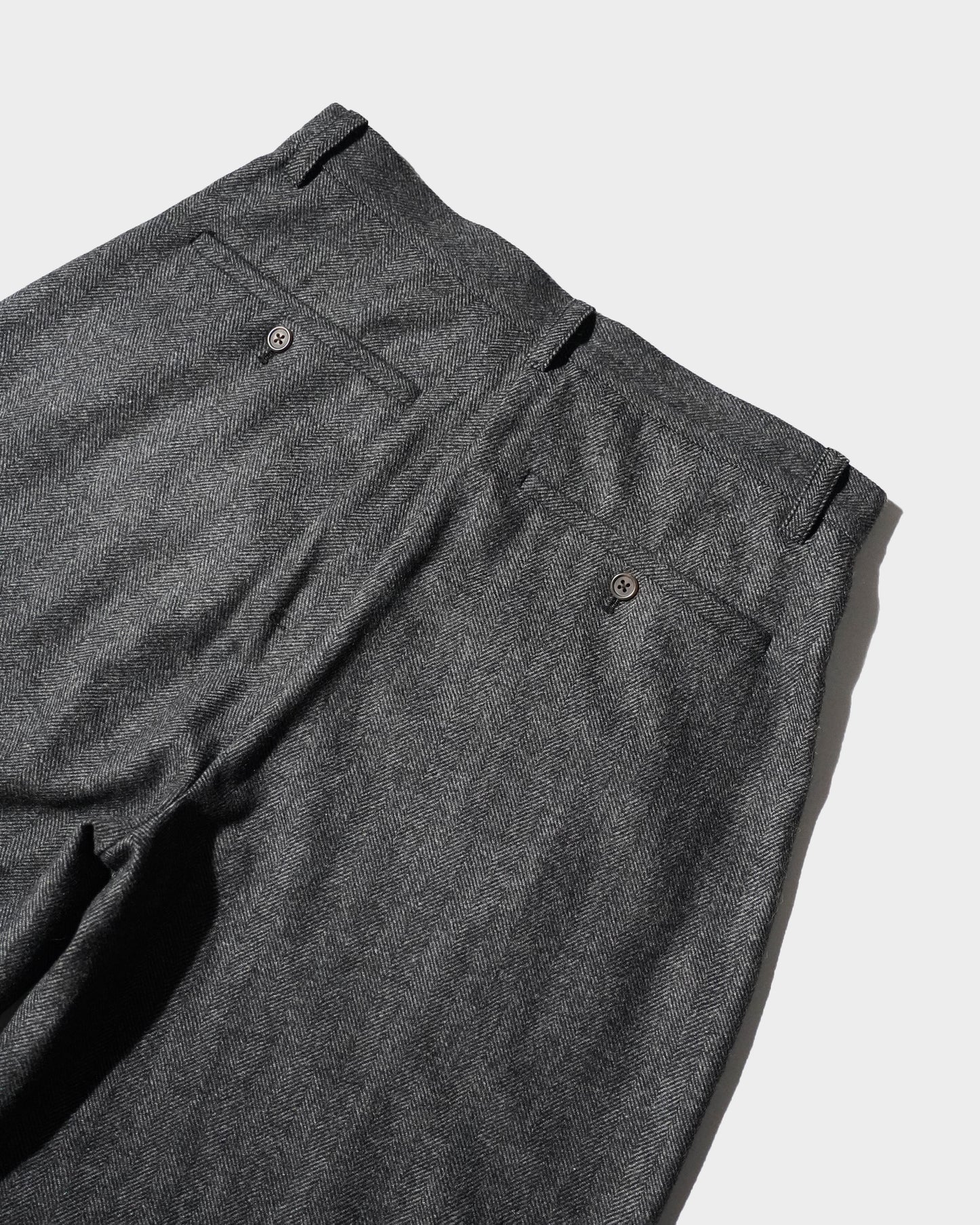 WIDE BAGGY SEEM TUCK TWEED SLACKS