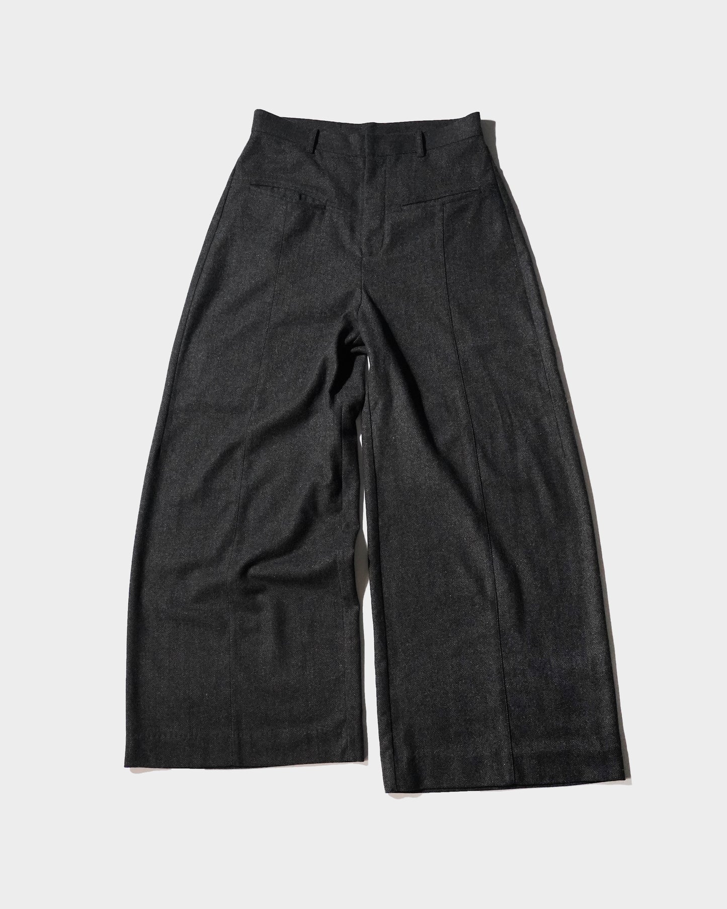 WIDE BAGGY SEEM TUCK TWEED SLACKS