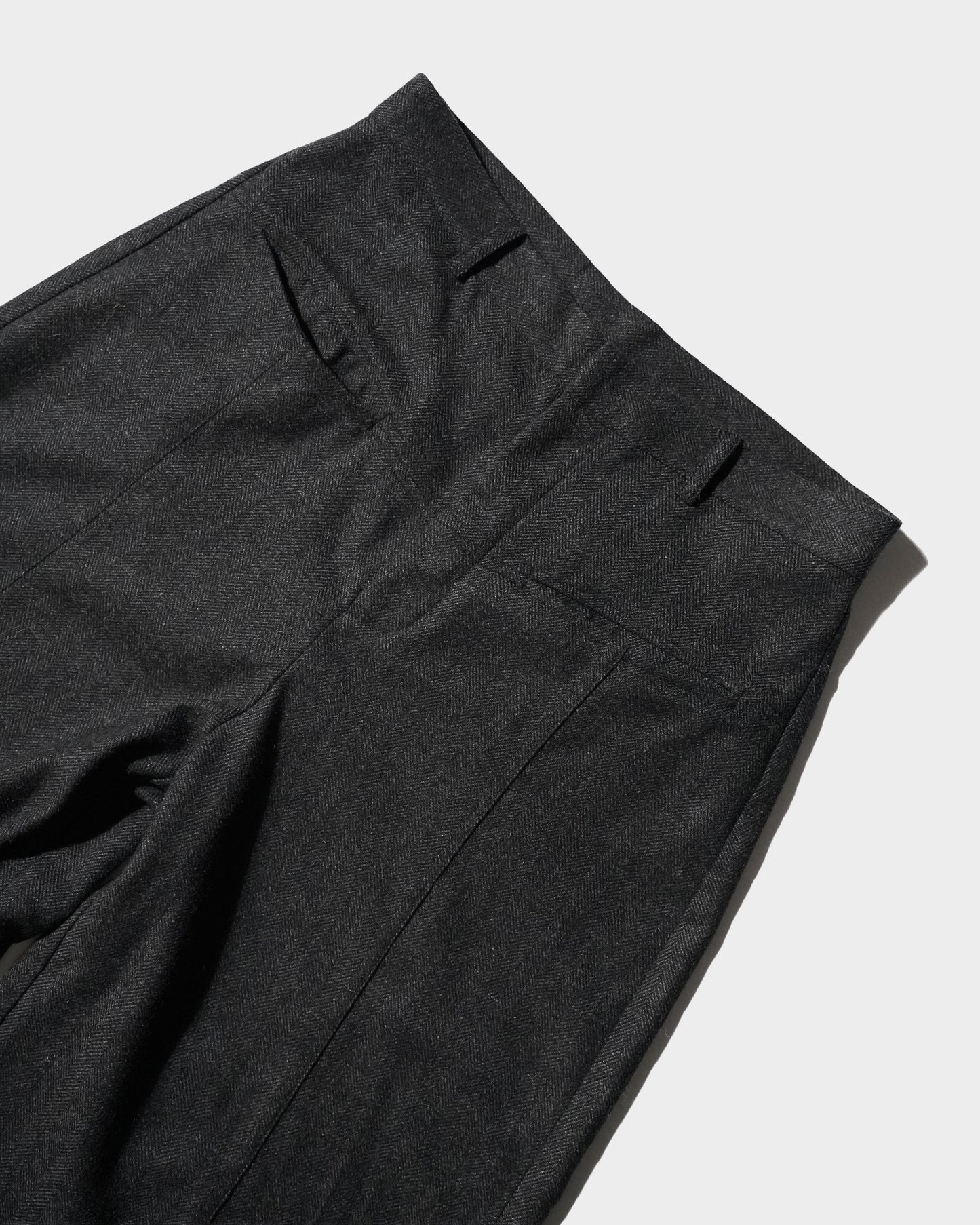 WIDE BAGGY SEEM TUCK TWEED SLACKS