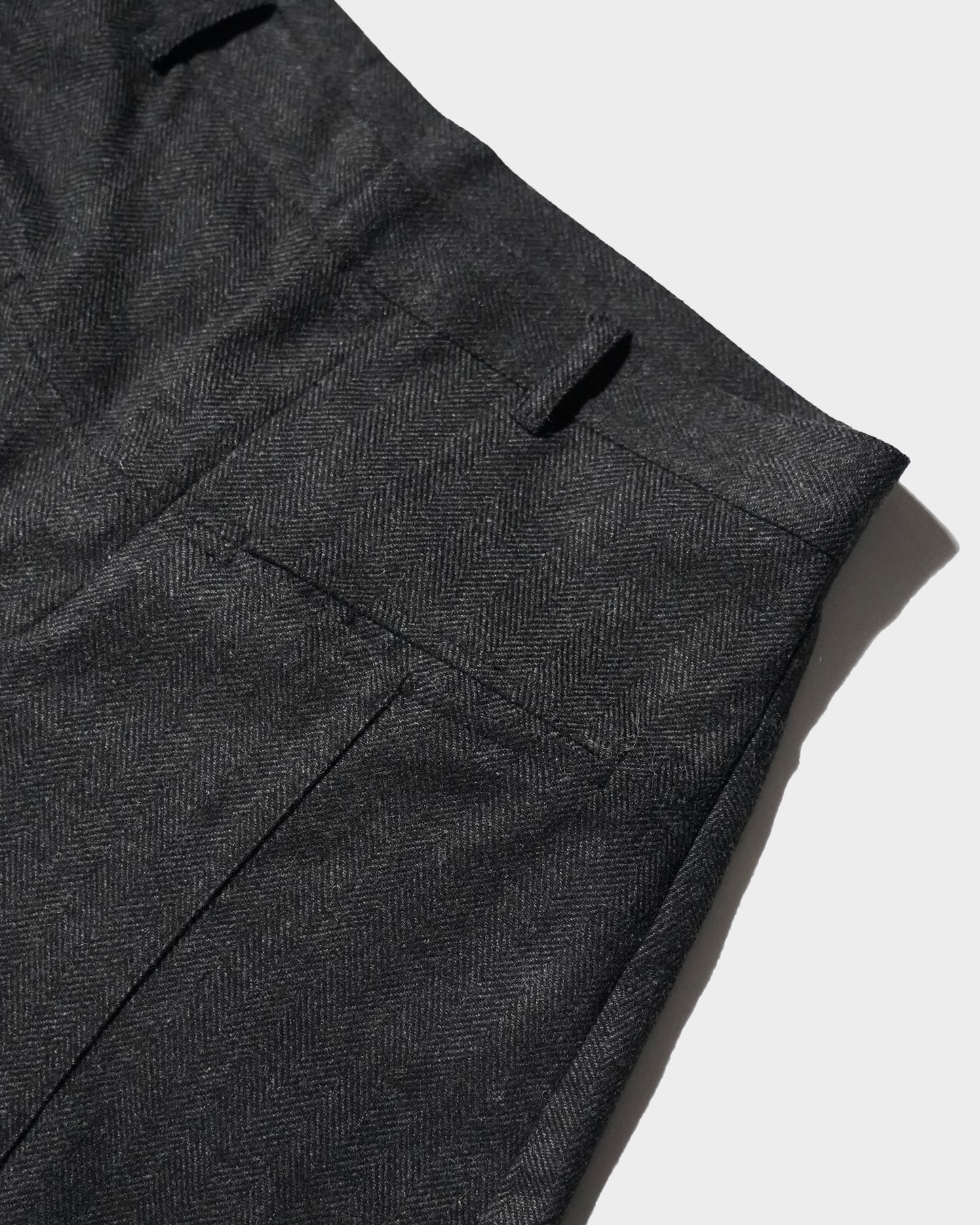 WIDE BAGGY SEEM TUCK TWEED SLACKS