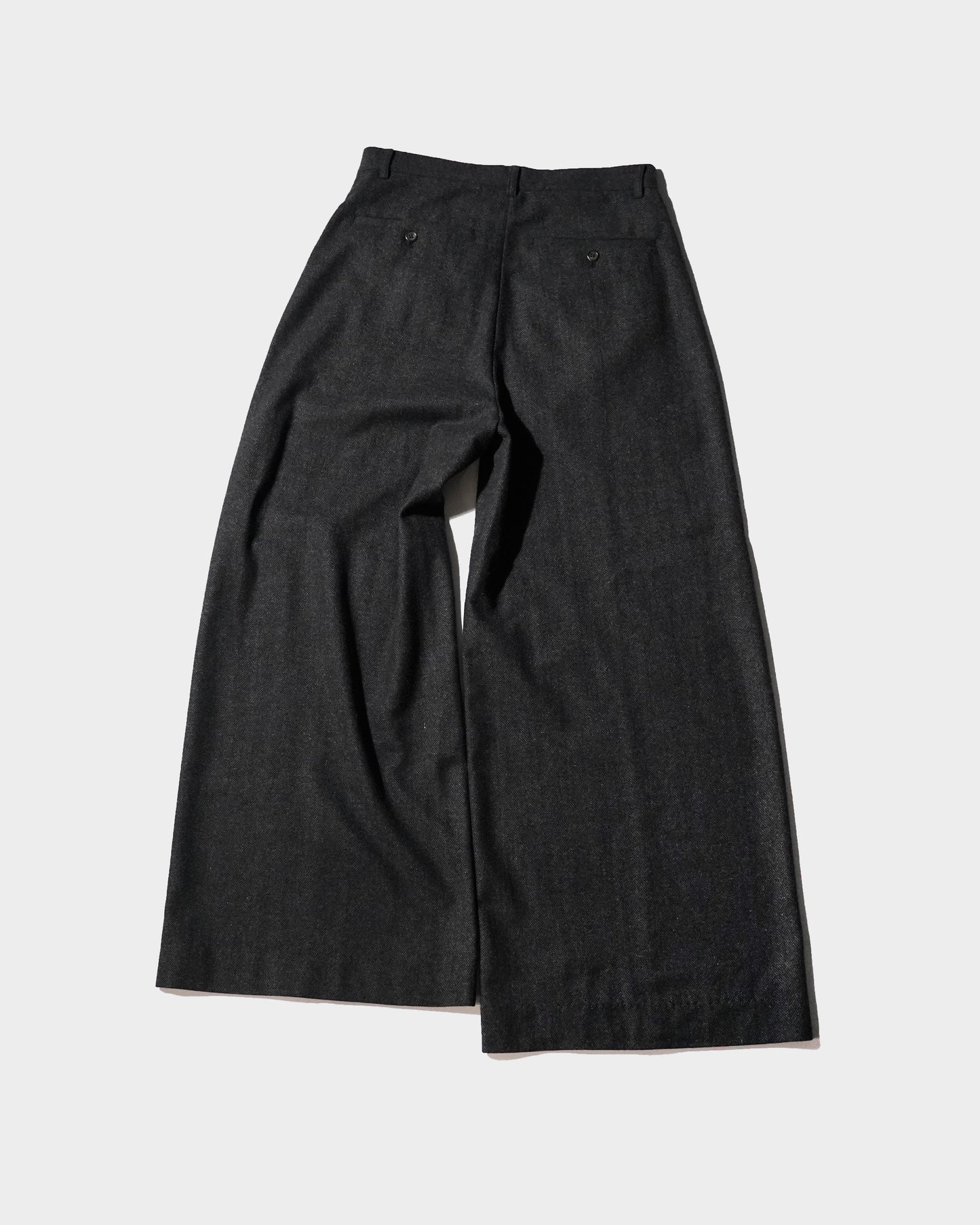 WIDE BAGGY SEEM TUCK TWEED SLACKS