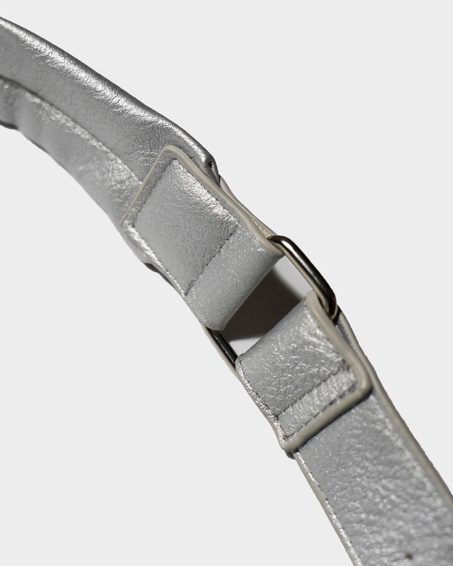 FAUX LEATHER MULTI POCKET SHOULDER BAG - SILVER