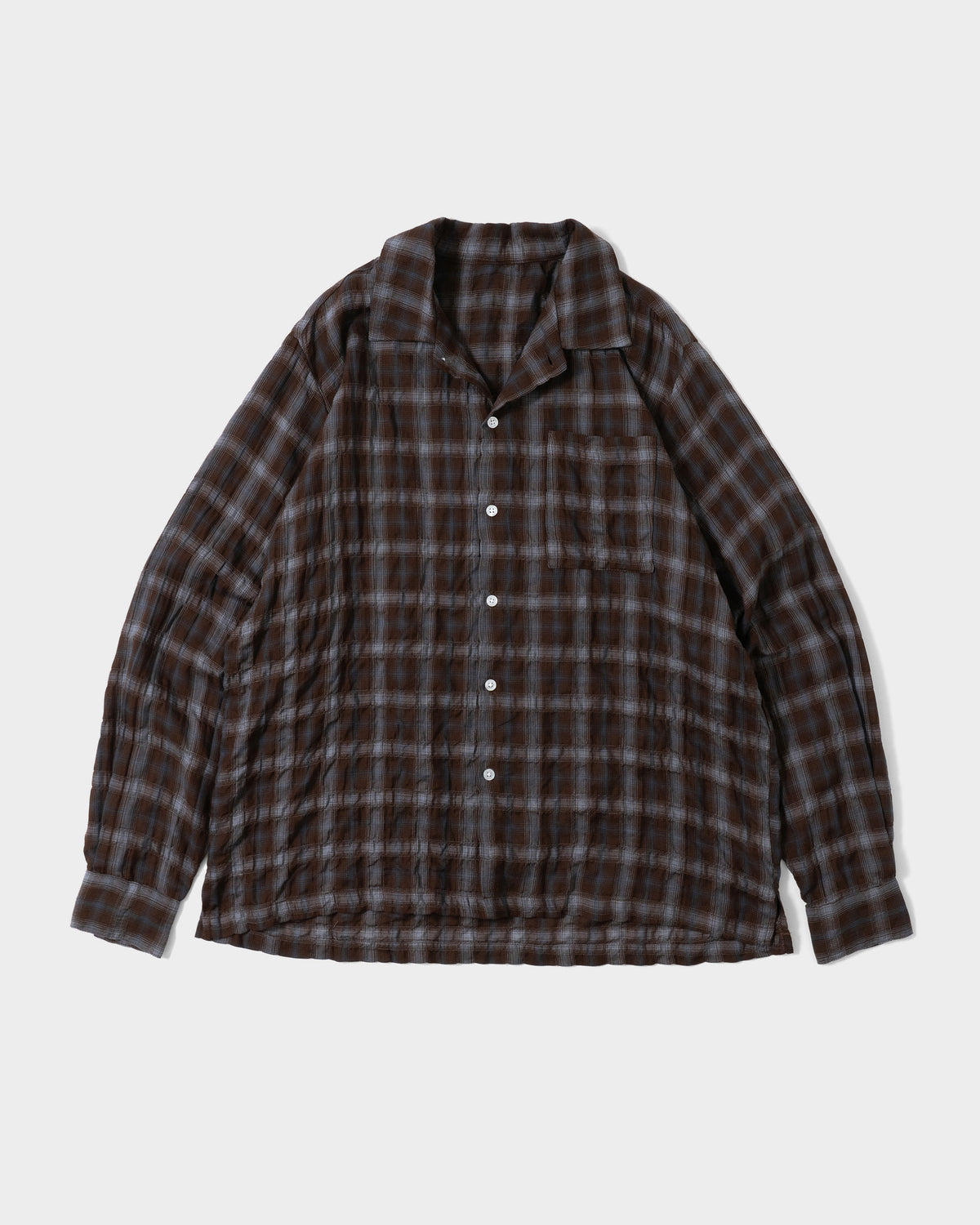 L/S SHIRRING CHECK SHIRT