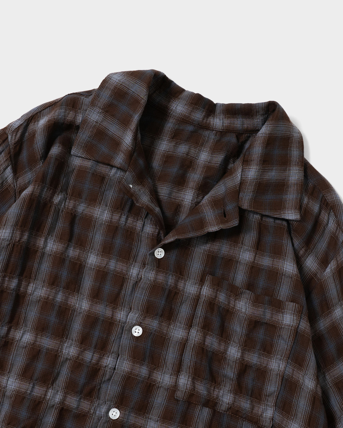 L/S SHIRRING CHECK SHIRT