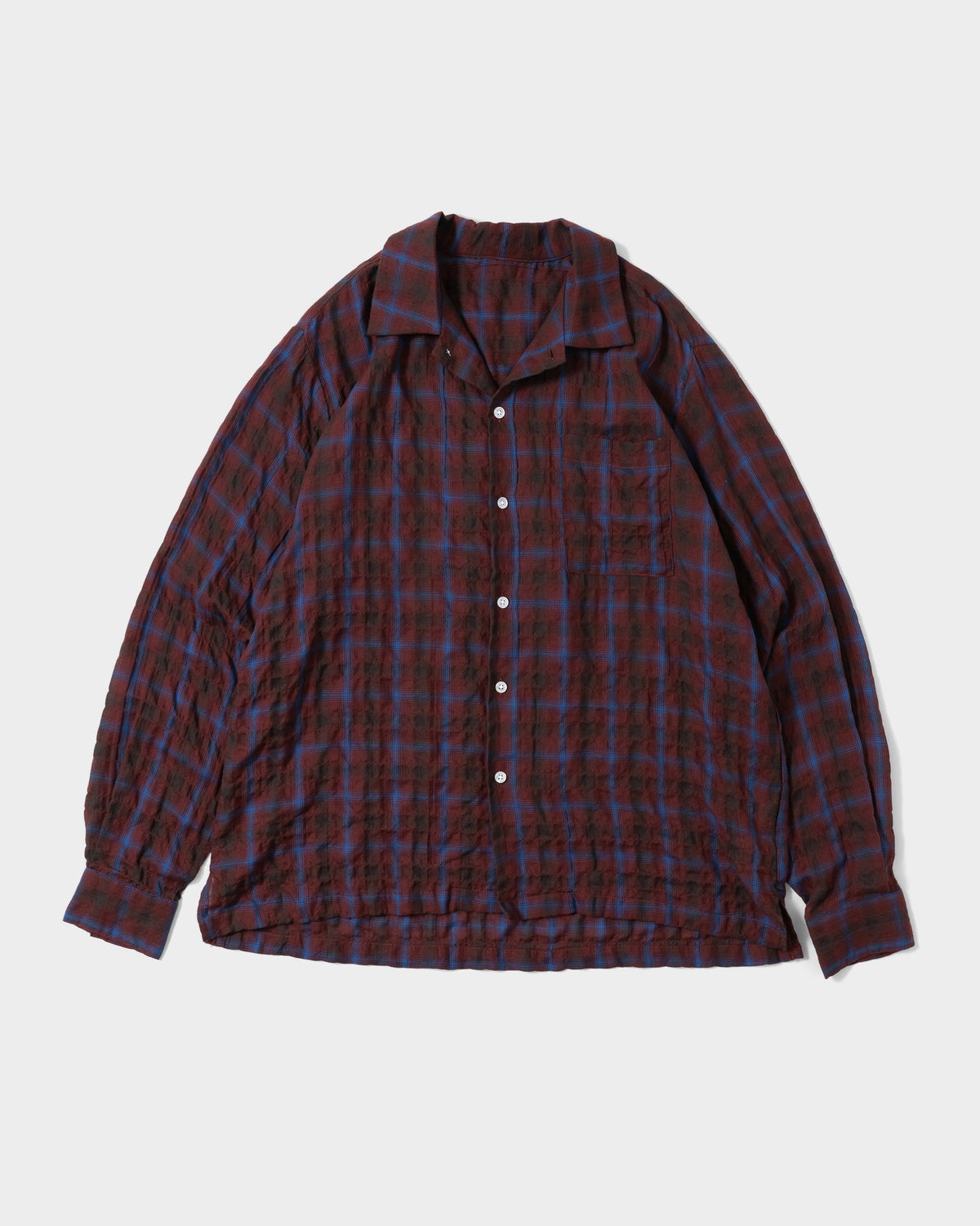L/S SHIRRING CHECK SHIRT