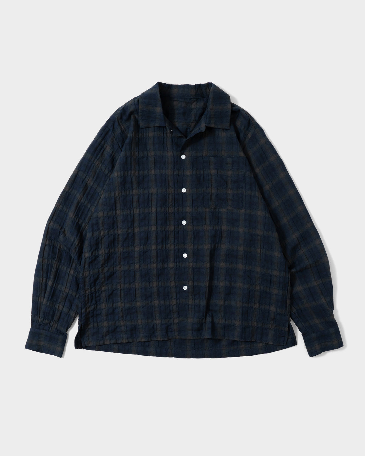 L/S SHIRRING CHECK SHIRT