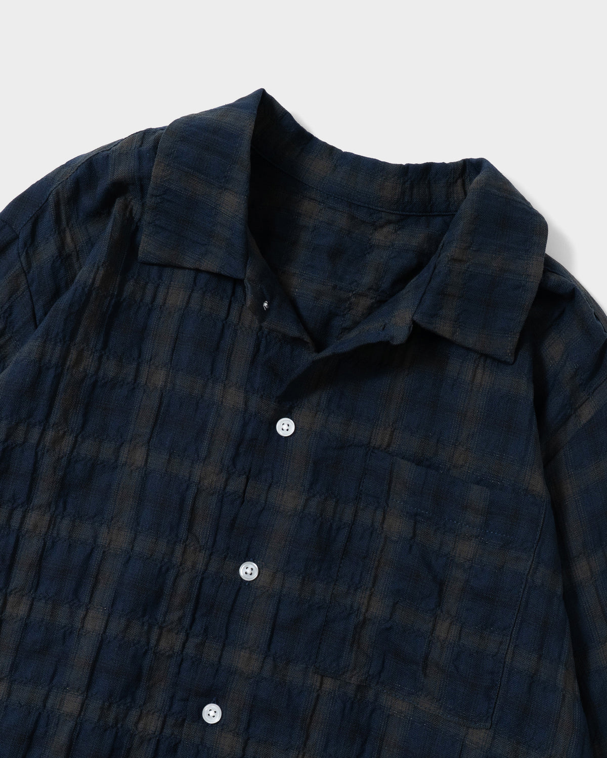 L/S SHIRRING CHECK SHIRT