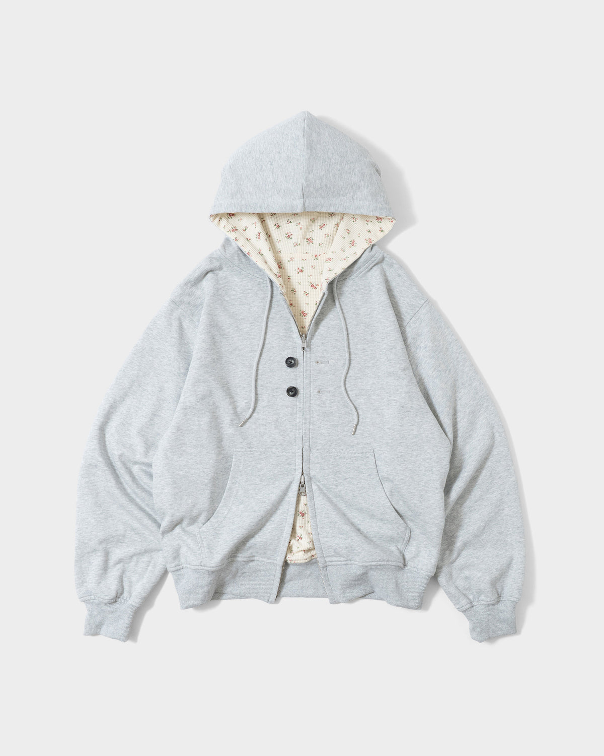 REVERSIBLE FLOWER THERMAL HOODIE