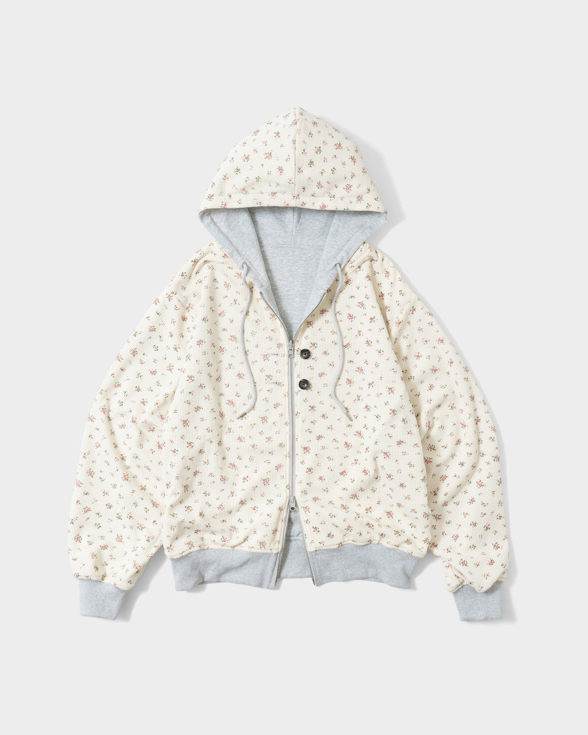 REVERSIBLE FLOWER THERMAL HOODIE