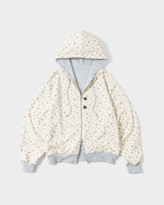 REVERSIBLE FLOWER THERMAL HOODIE