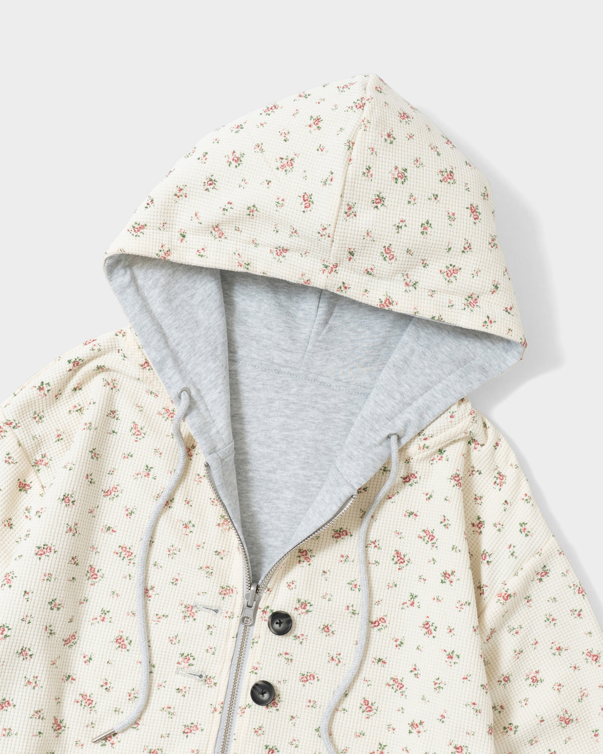 REVERSIBLE FLOWER THERMAL HOODIE