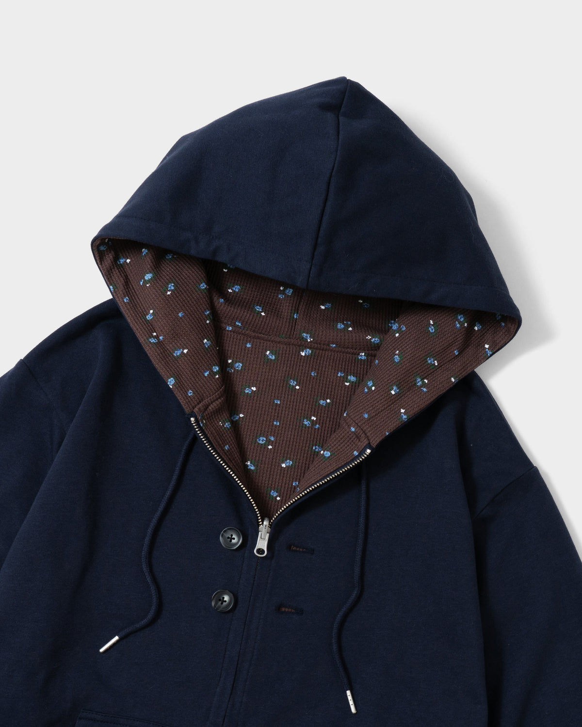 REVERSIBLE FLOWER THERMAL HOODIE