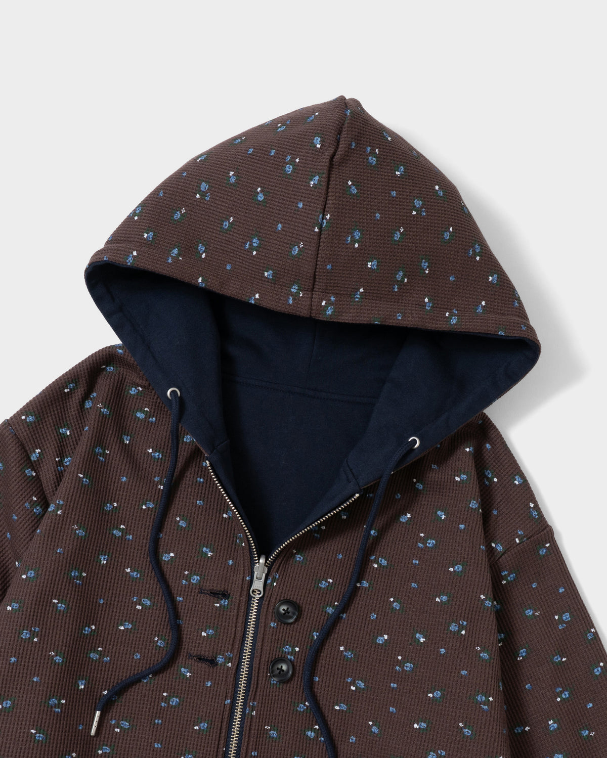 REVERSIBLE FLOWER THERMAL HOODIE