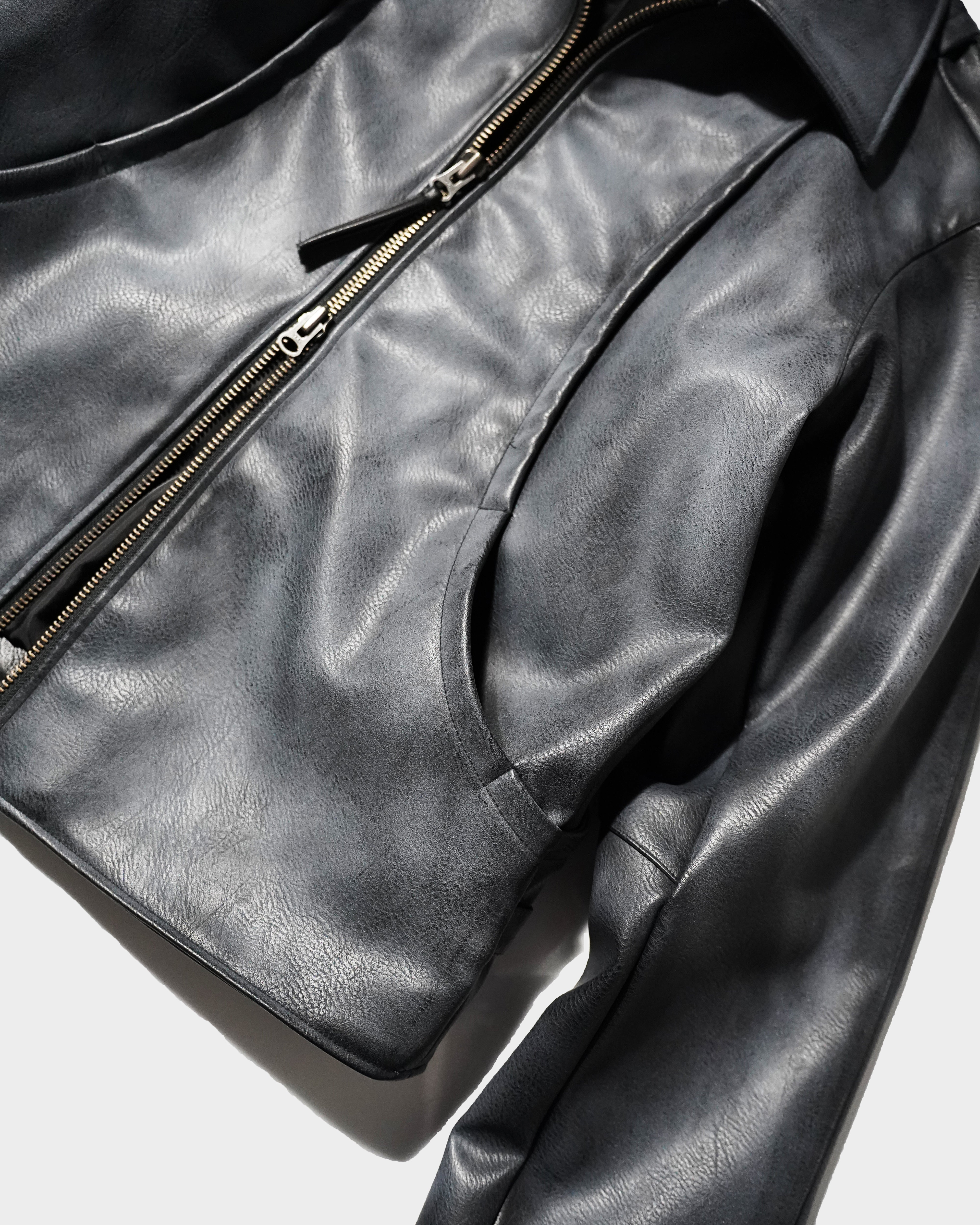 lost NUTEMPEROR PU LEATHER COAT 最終値下げ FADED SHORT LENGTH PU-LEATHER JACKET – CAMPHOR WOOD - OFFICIAL