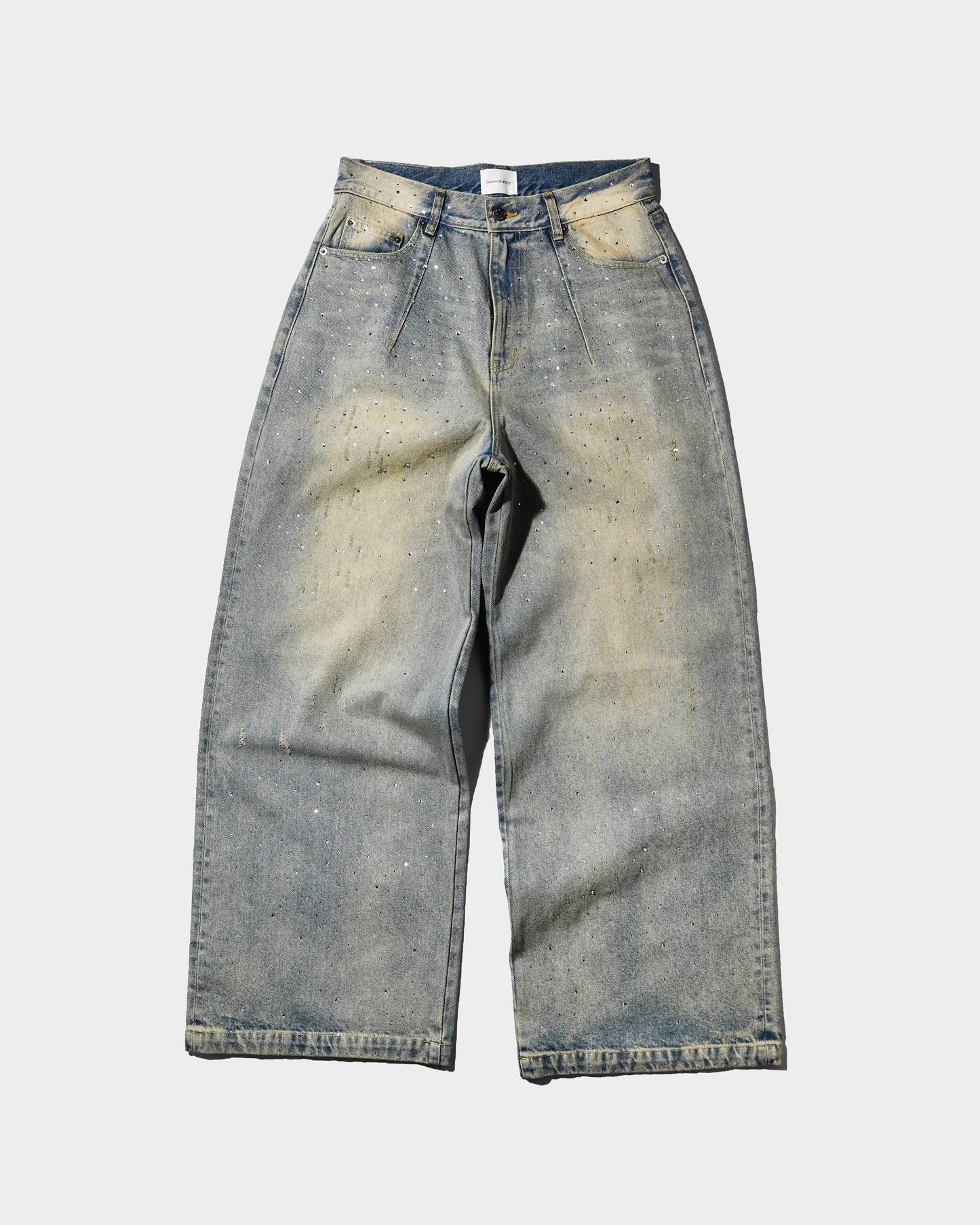 WIDE BAGGY RHINESTONE DENIM