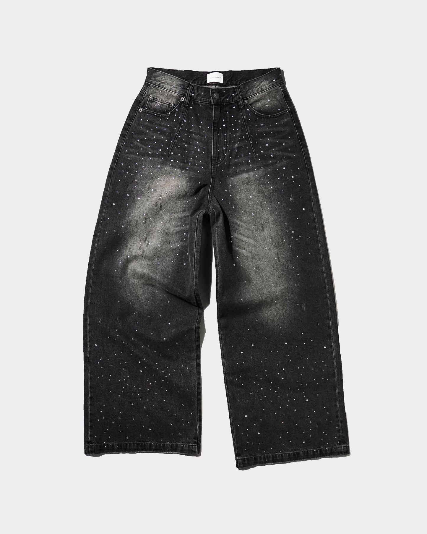 WIDE BAGGY RHINESTONE DENIM