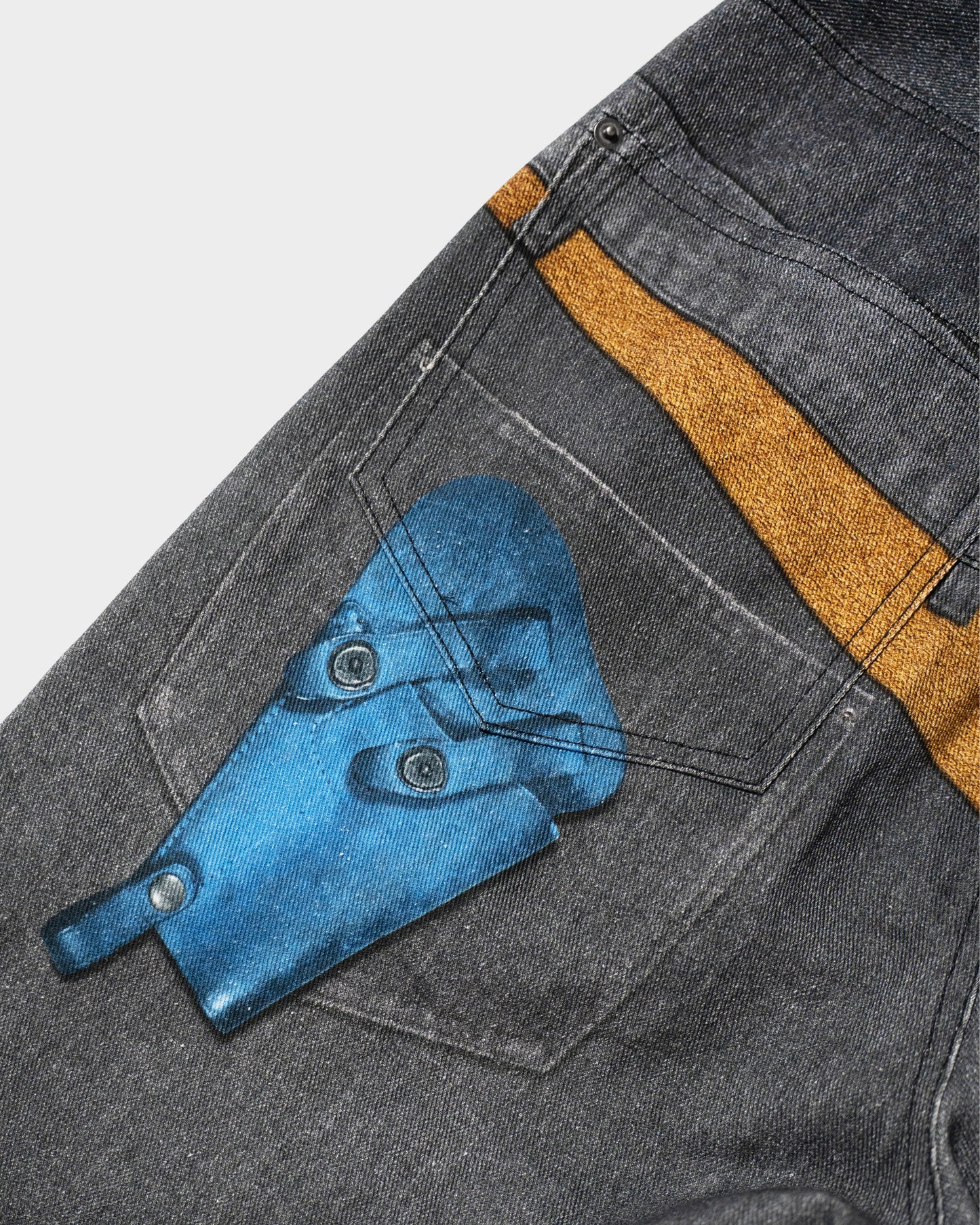PISTOL HOLSTER COWBOY PRINT DENIM