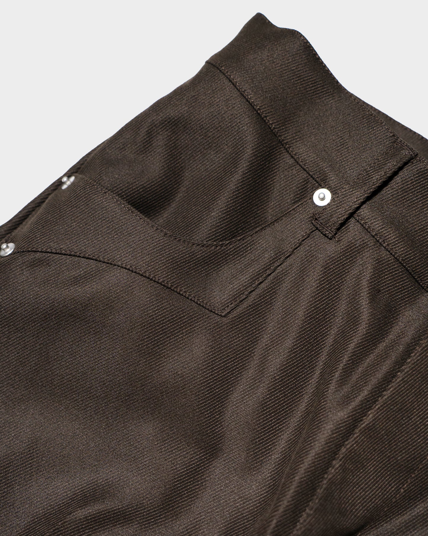 PRESSED POLYESTER FLARE SLACKS