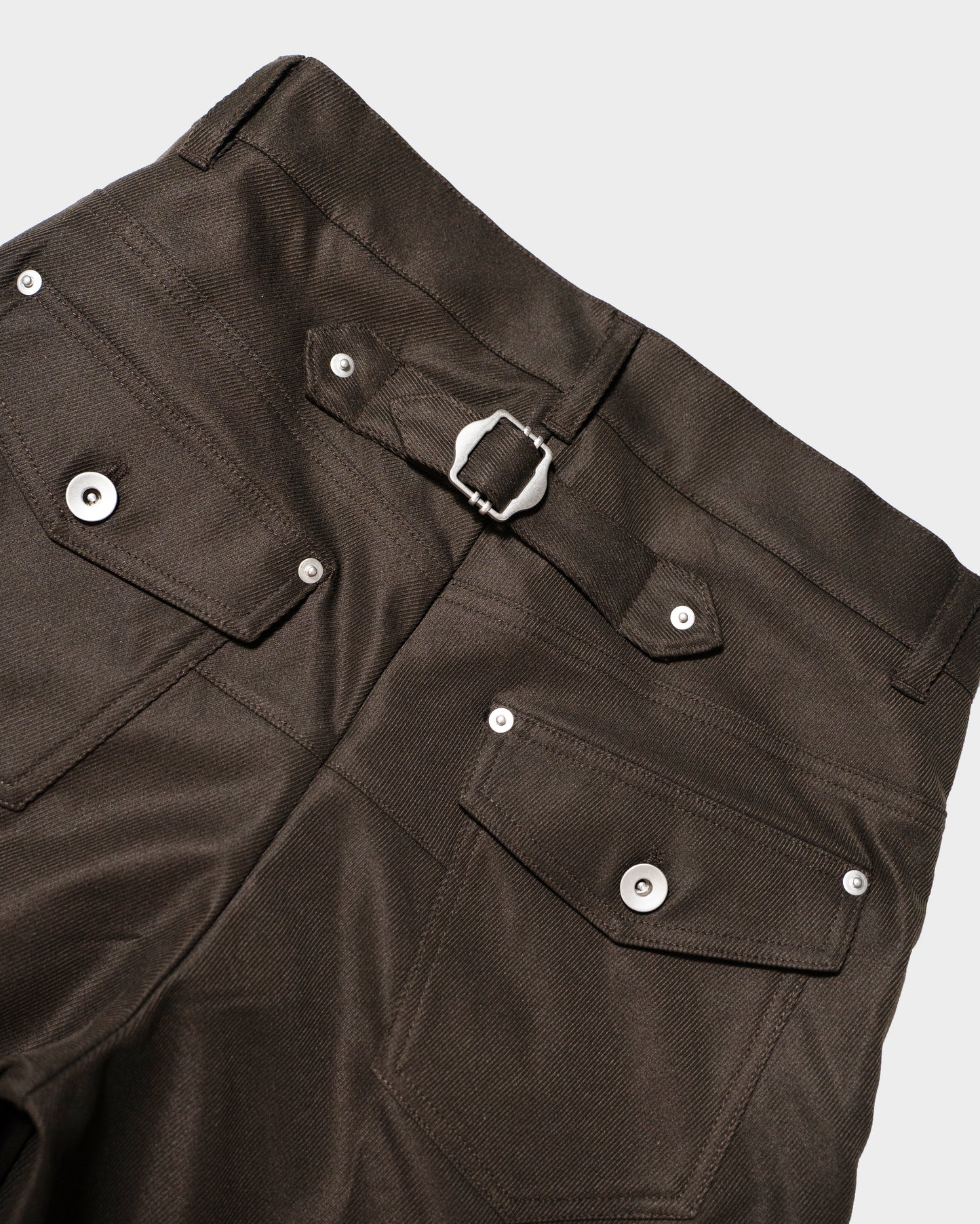 PRESSED POLYESTER FLARE SLACKS