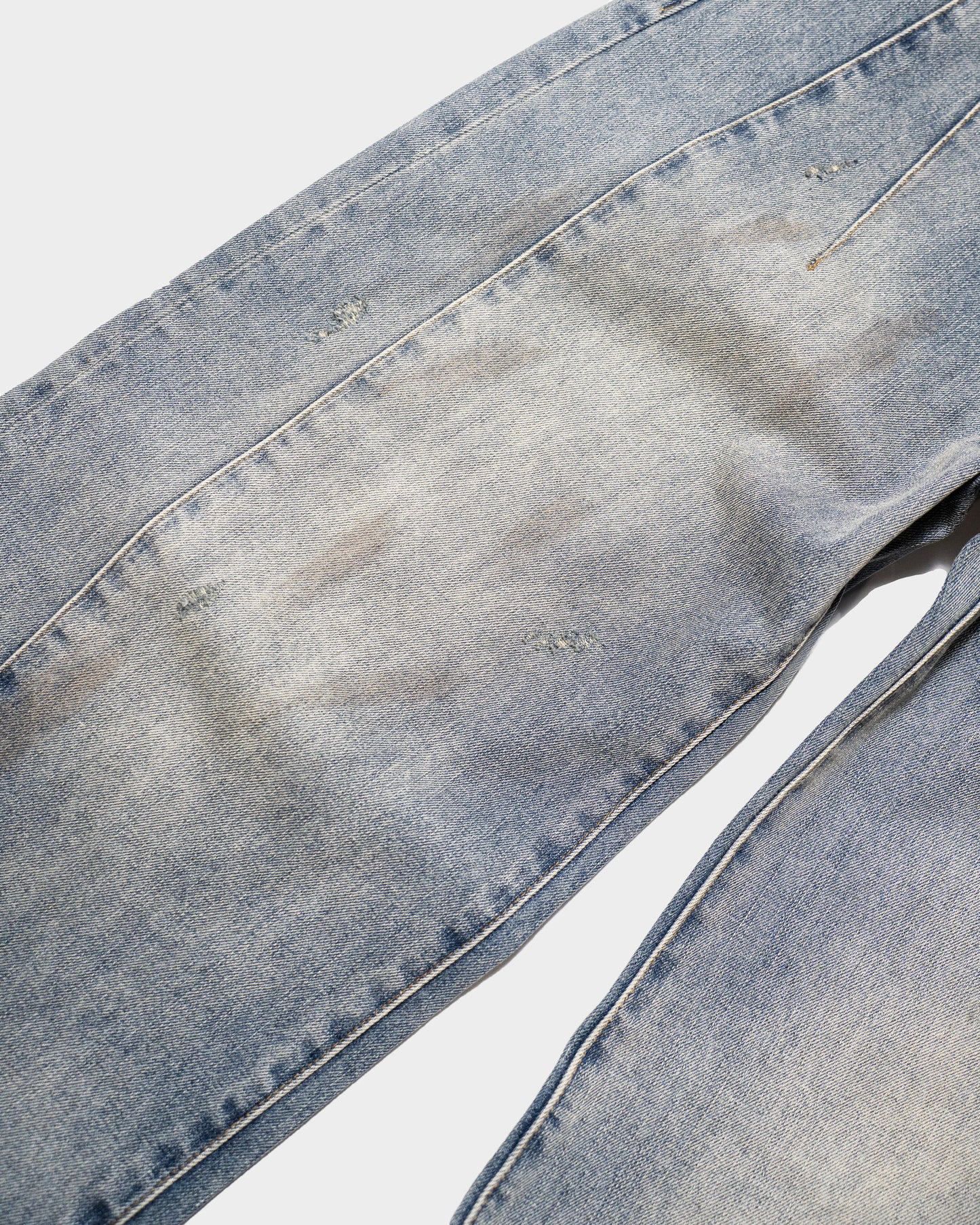 SIDE SEAM SEMI-FLARE SLUB JEANS