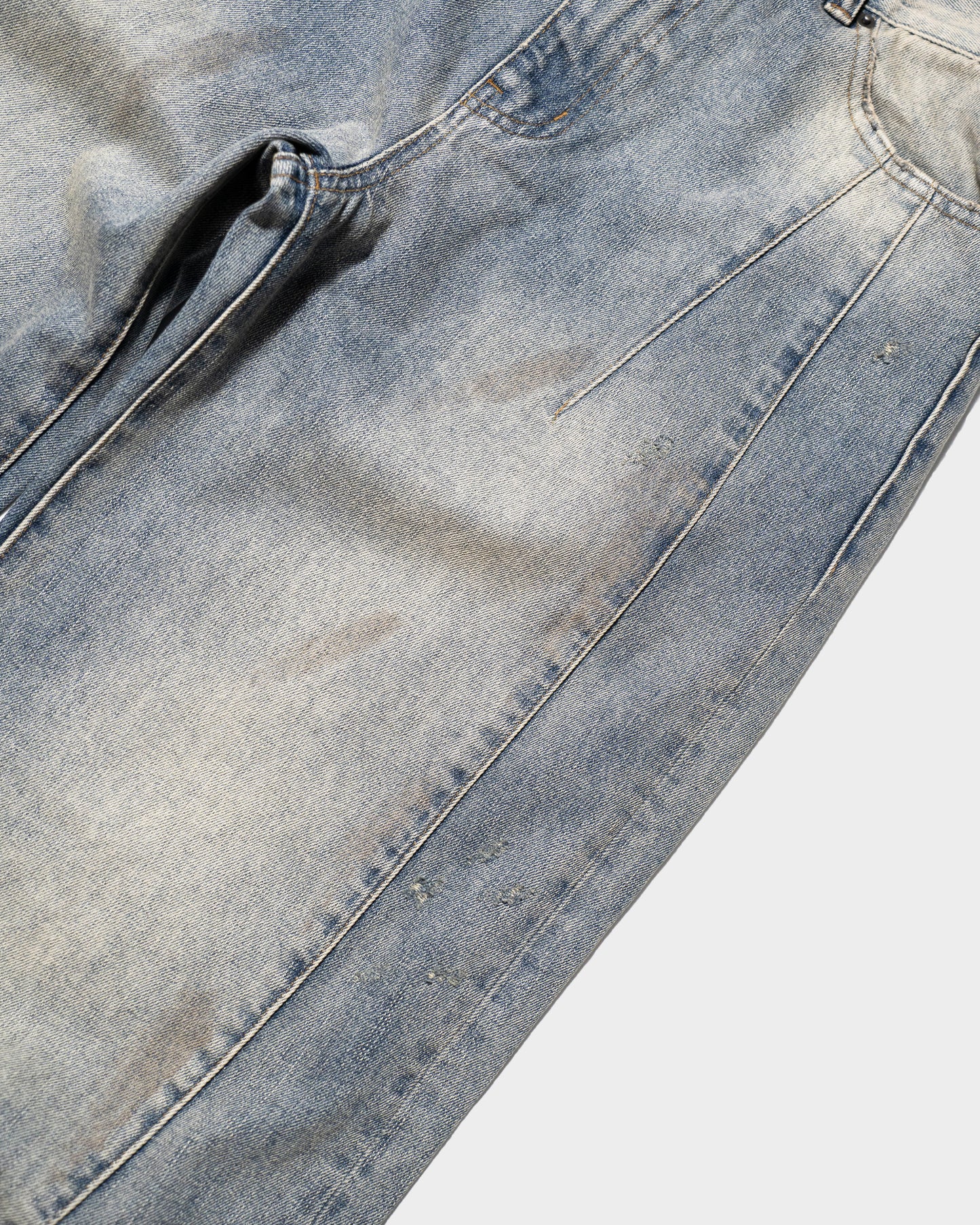 SIDE SEAM SEMI-FLARE SLUB JEANS
