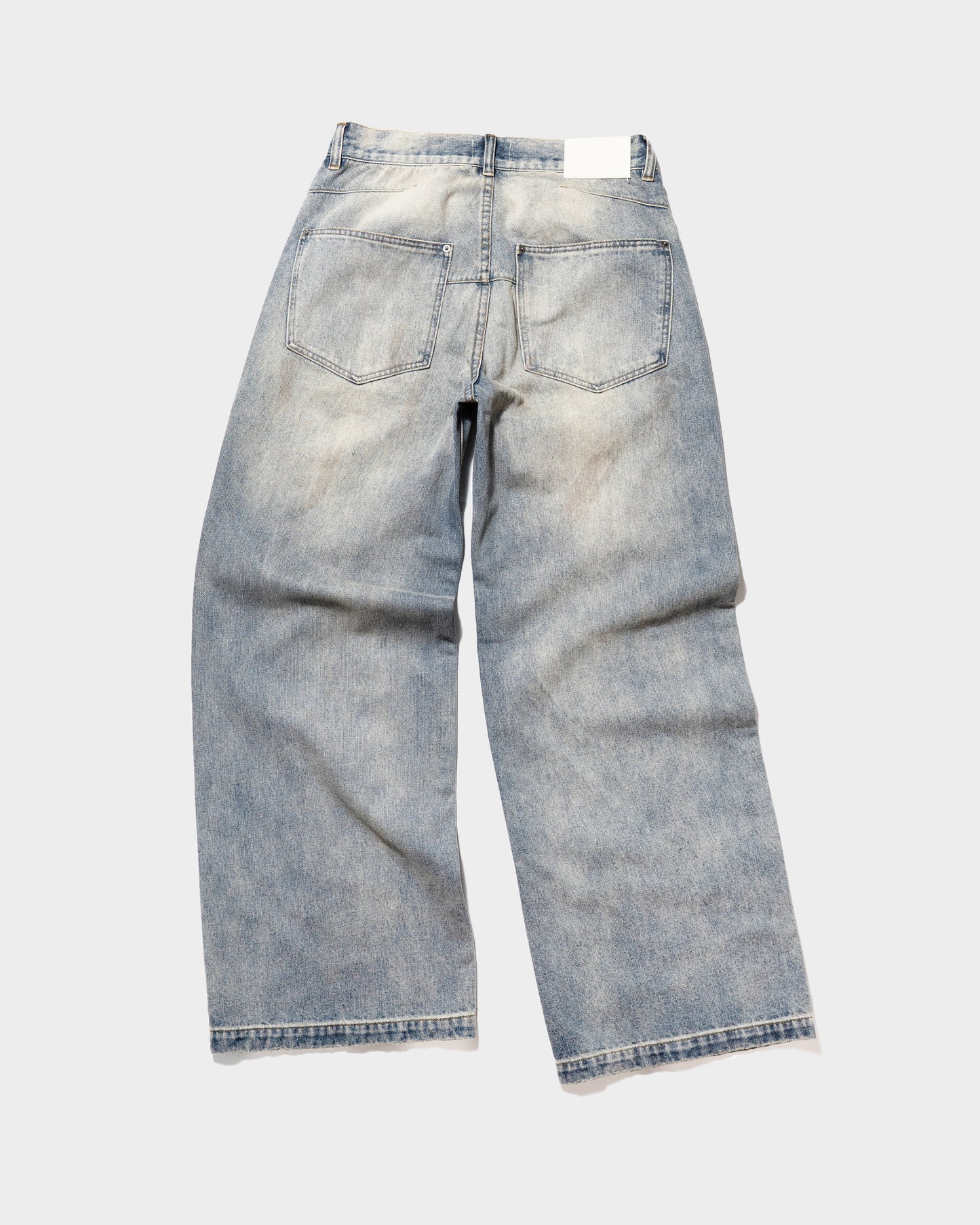 SIDE SEAM SEMI-FLARE SLUB JEANS
