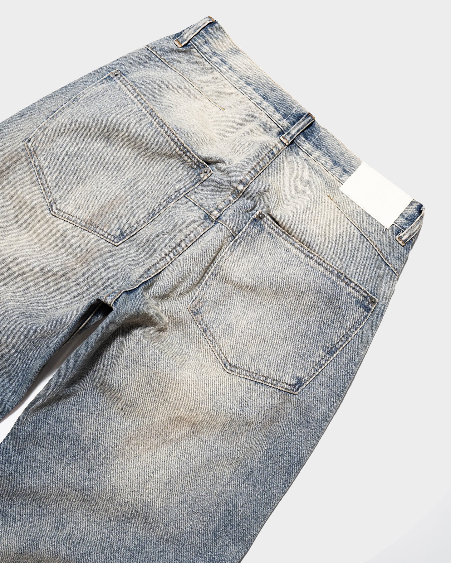 SIDE SEAM SEMI-FLARE SLUB JEANS