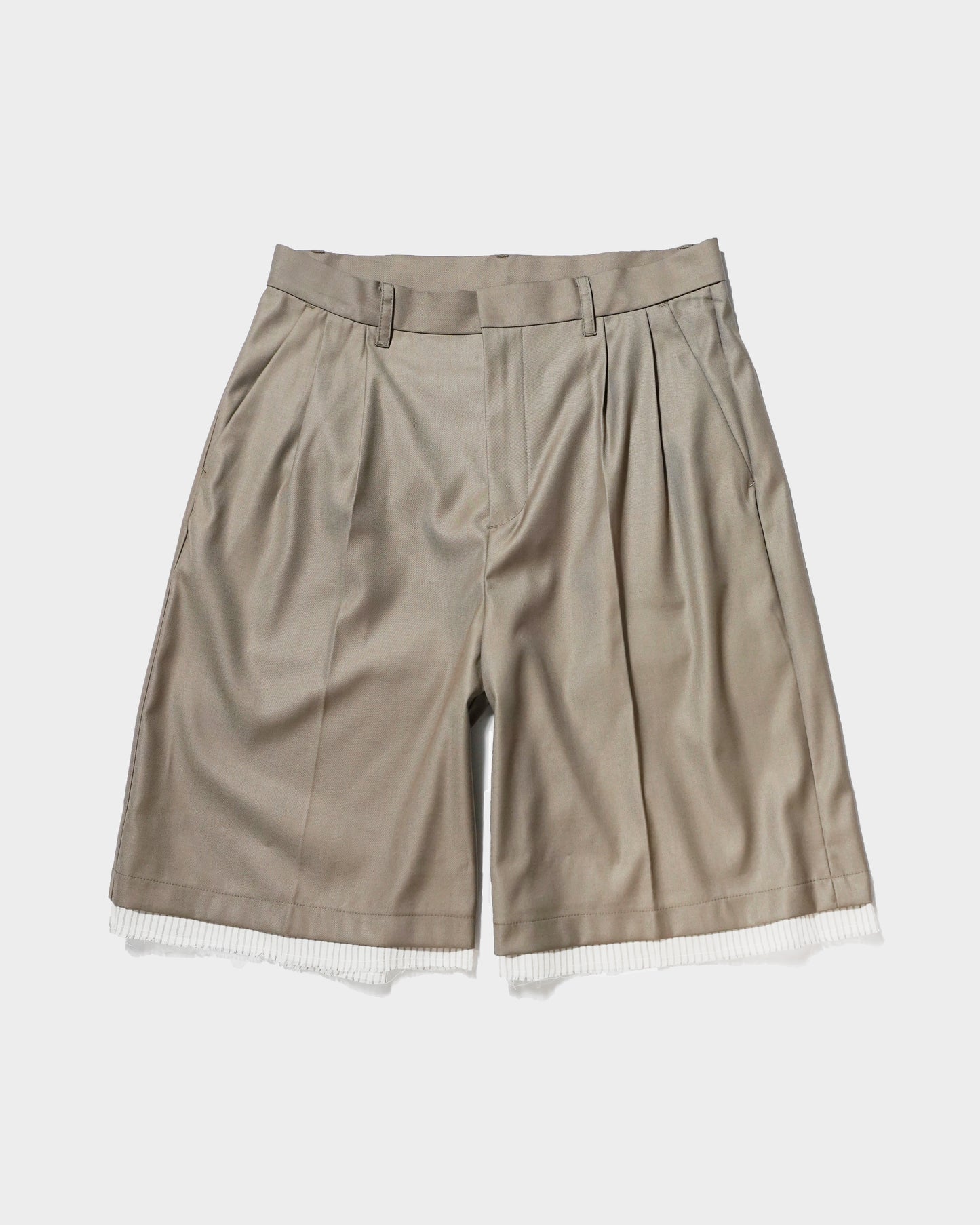 CUT OFF LAYERED SLACKS SHORTS