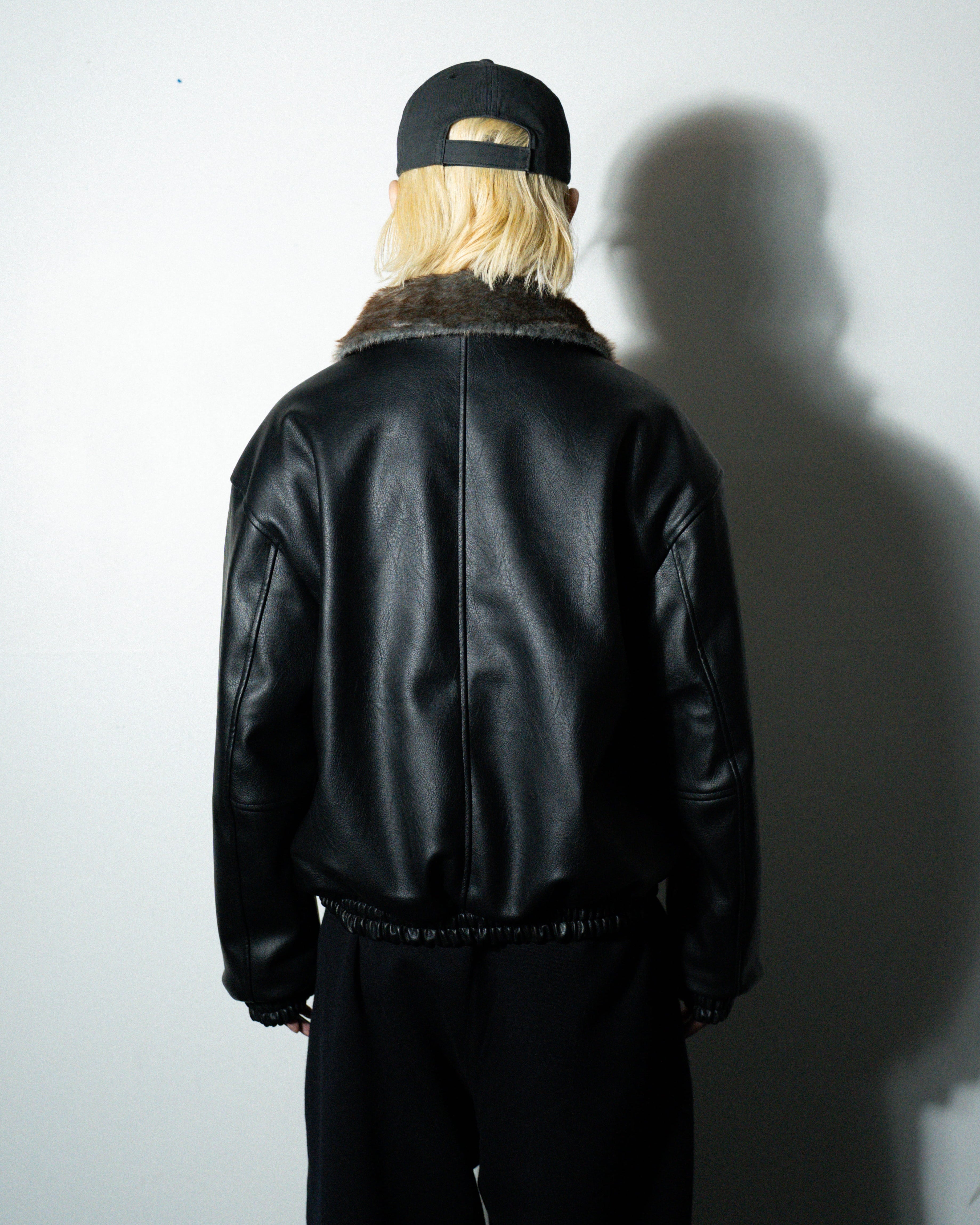 leather/fur faux reversible flight jacket – CAMPHOR WOOD