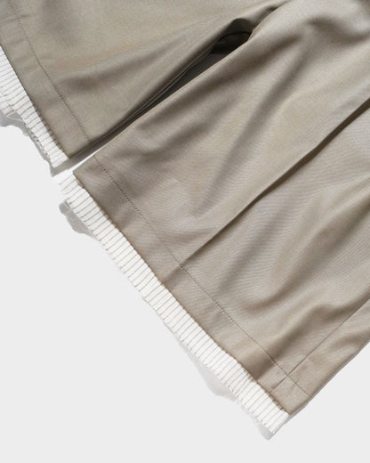 CUT OFF LAYERED SLACKS SHORTS