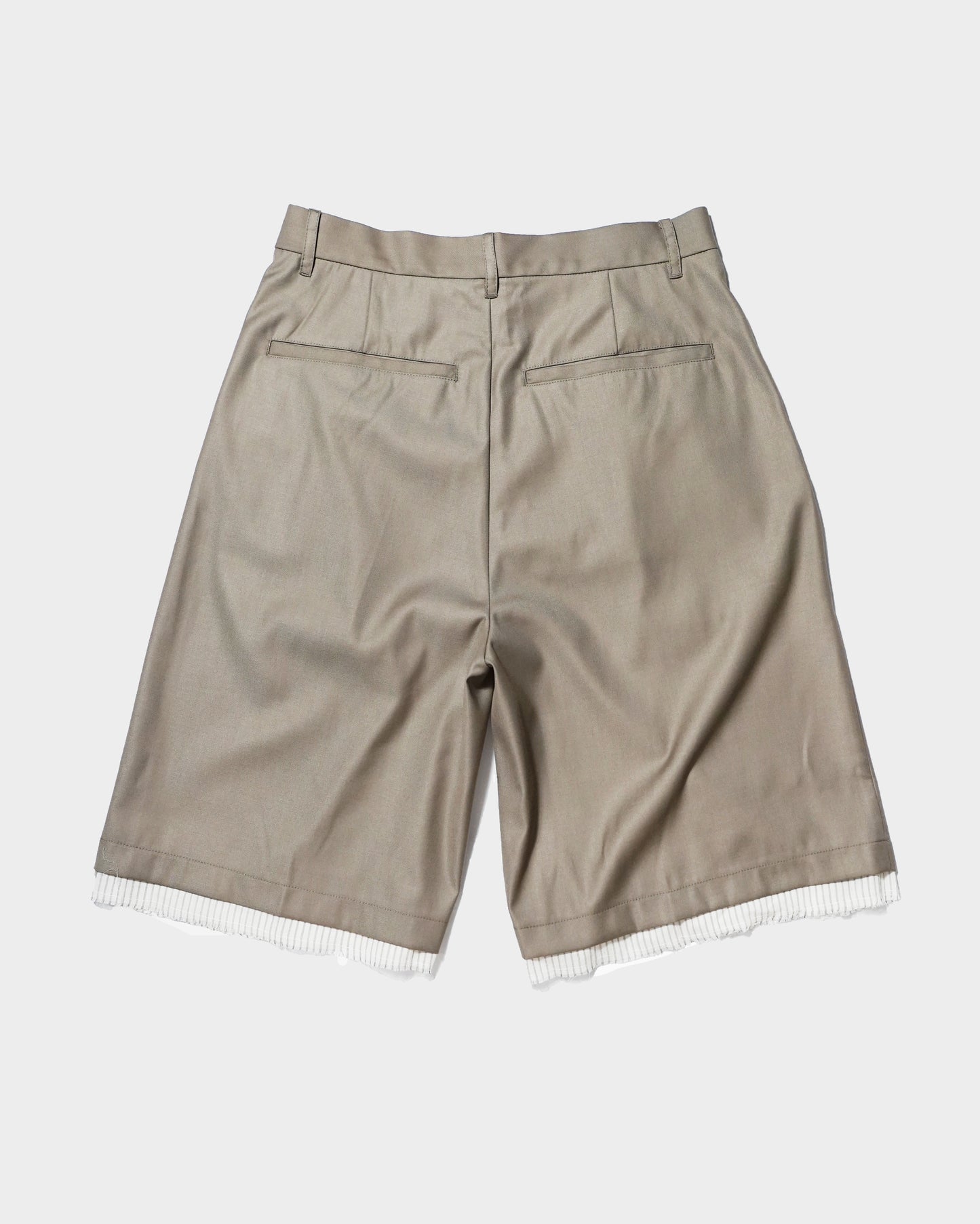 CUT OFF LAYERED SLACKS SHORTS
