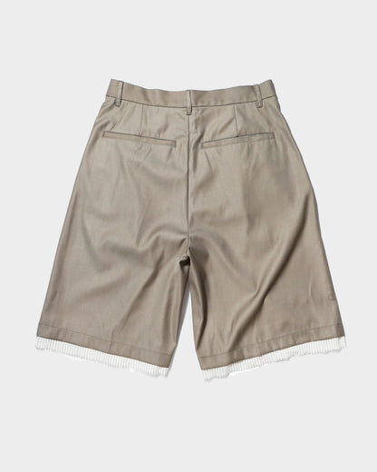 CUT OFF LAYERED SLACKS SHORTS