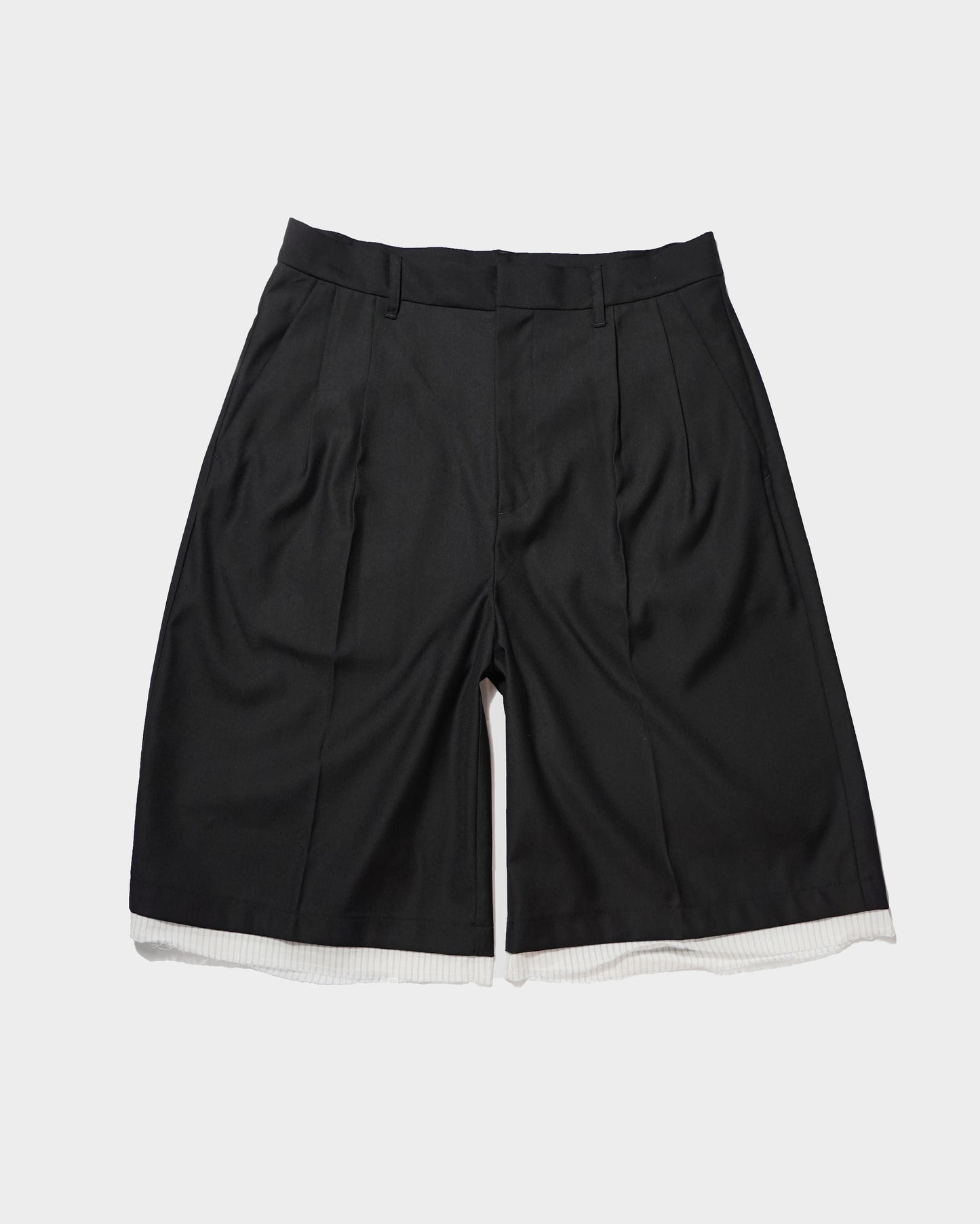 CUT OFF LAYERED SLACKS SHORTS