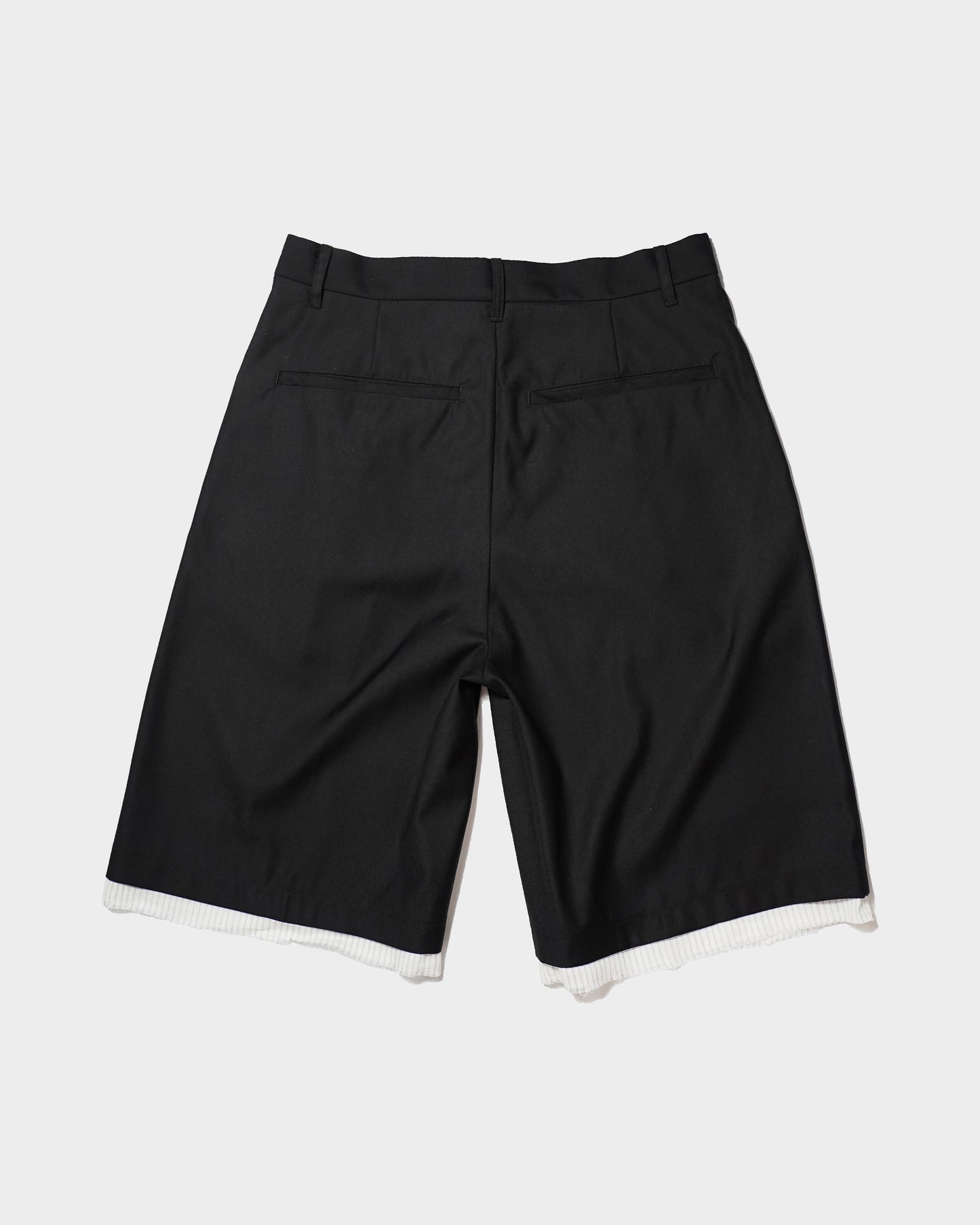 CUT OFF LAYERED SLACKS SHORTS