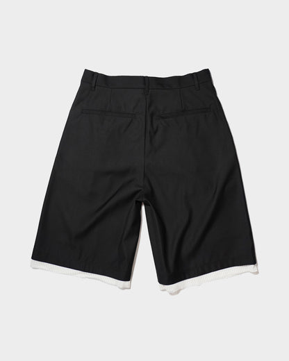 CUT OFF LAYERED SLACKS SHORTS
