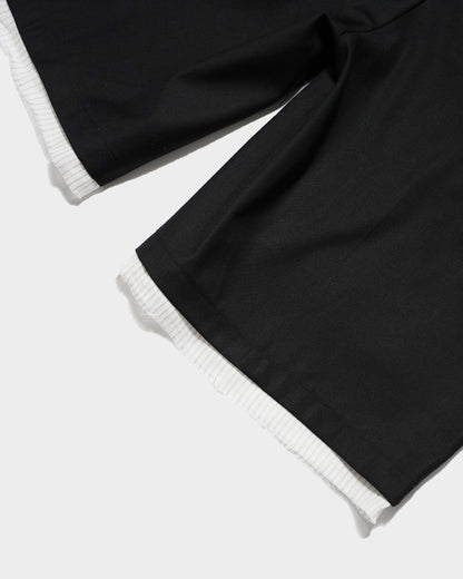 CUT OFF LAYERED SLACKS SHORTS