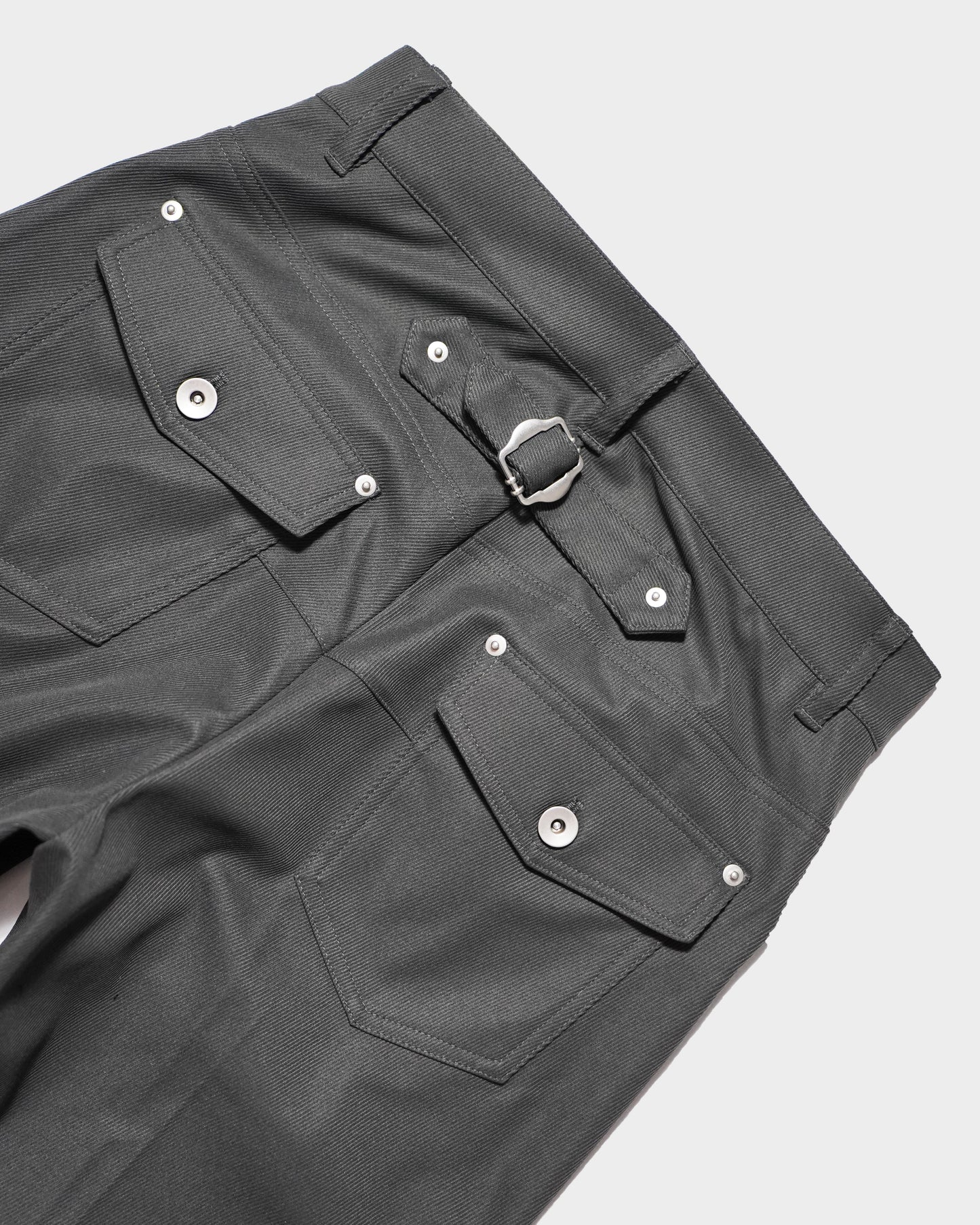 PRESSED POLYESTER FLARE SLACKS