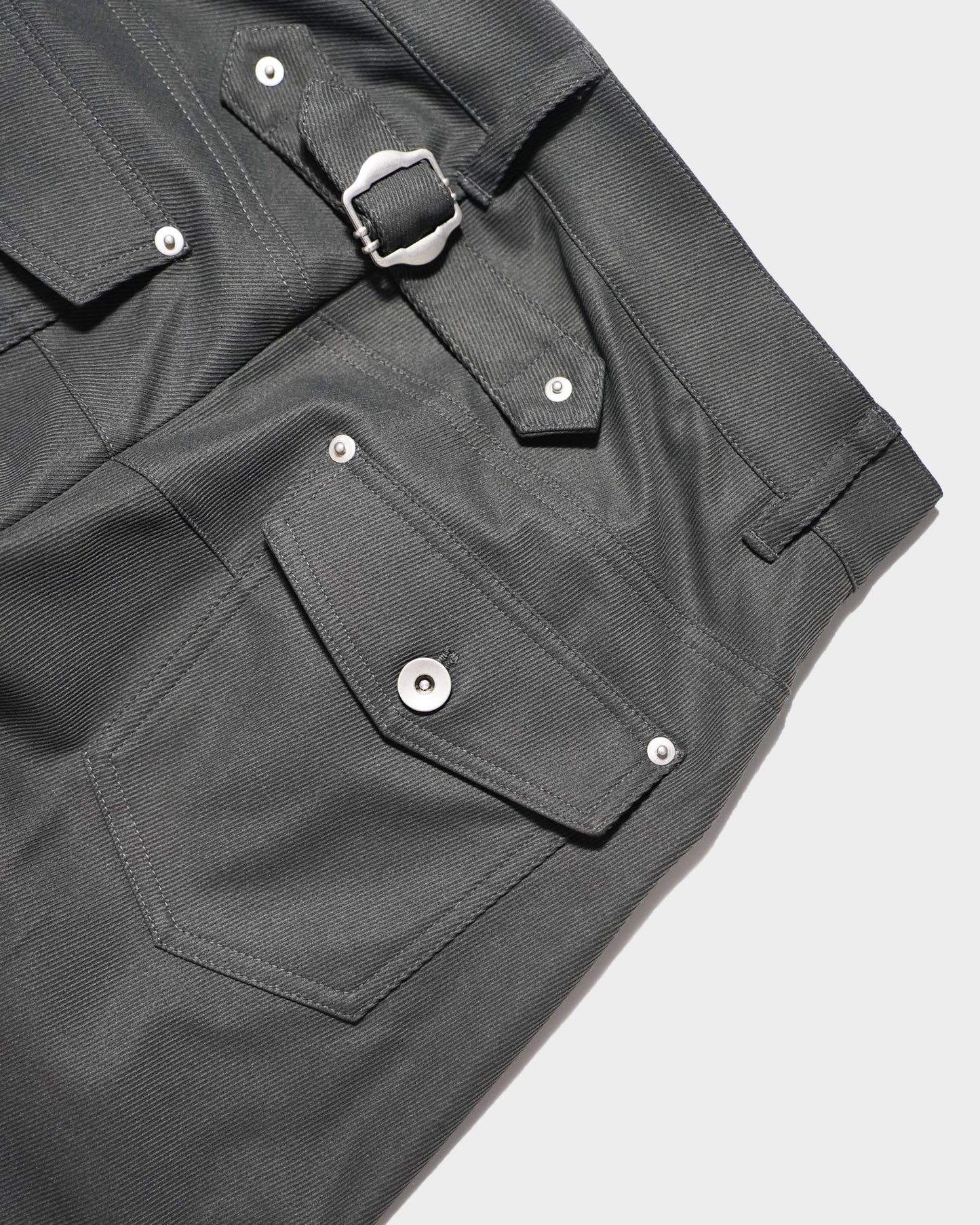 PRESSED POLYESTER FLARE SLACKS