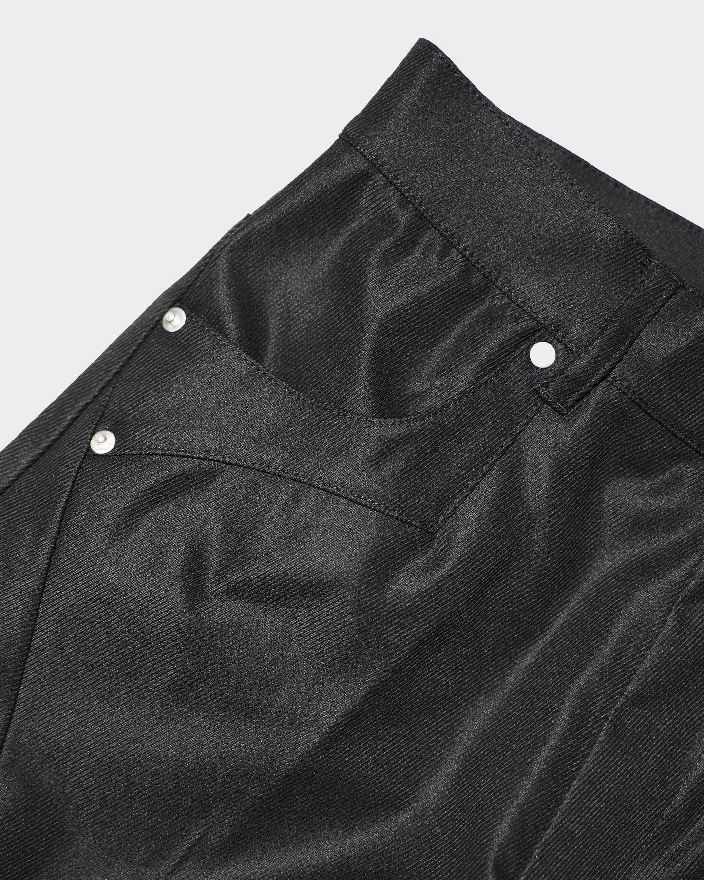 PRESSED POLYESTER FLARE SLACKS