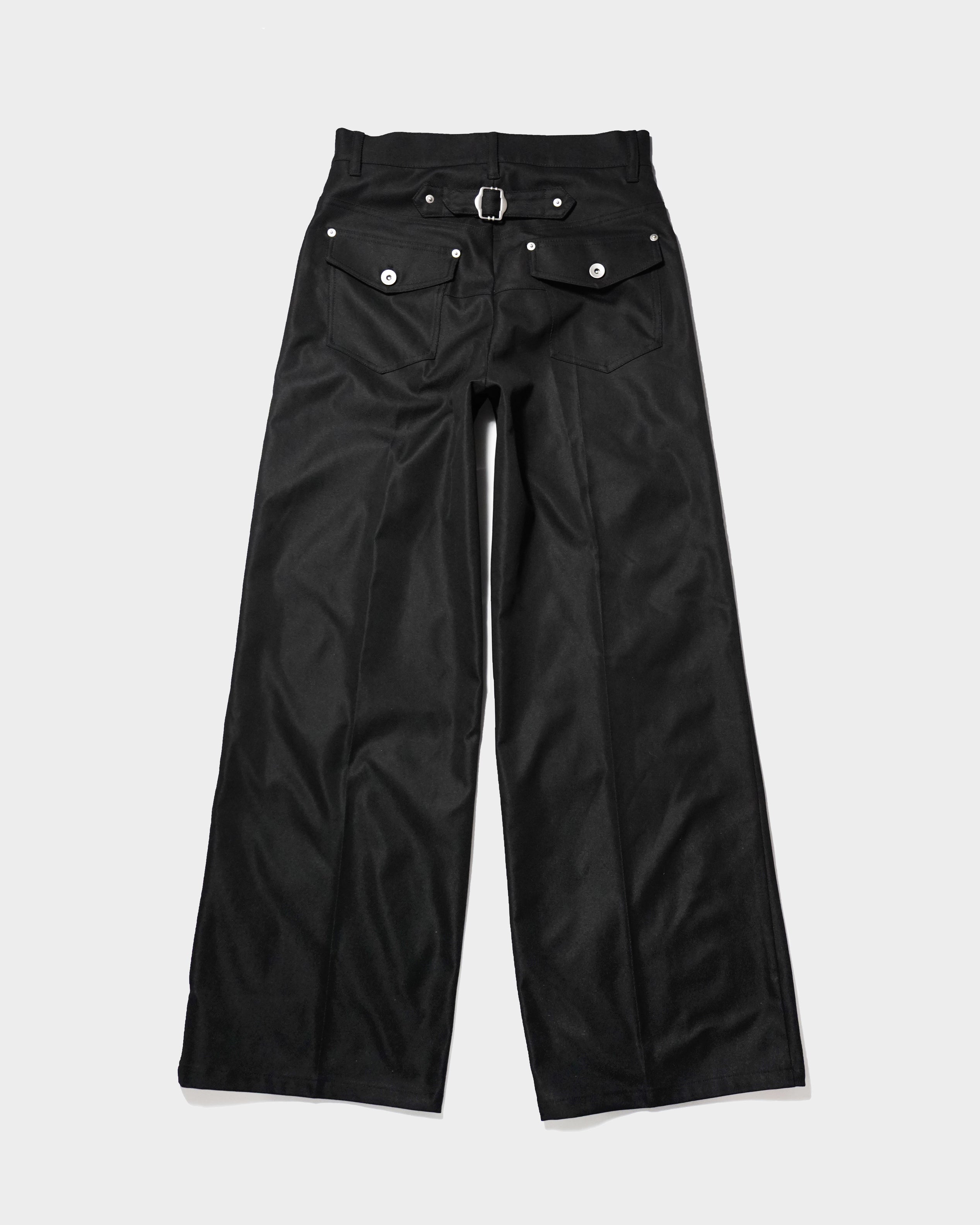 PRESSED POLYESTER FLARE SLACKS – CAMPHOR WOOD - OFFICIAL ONLINE