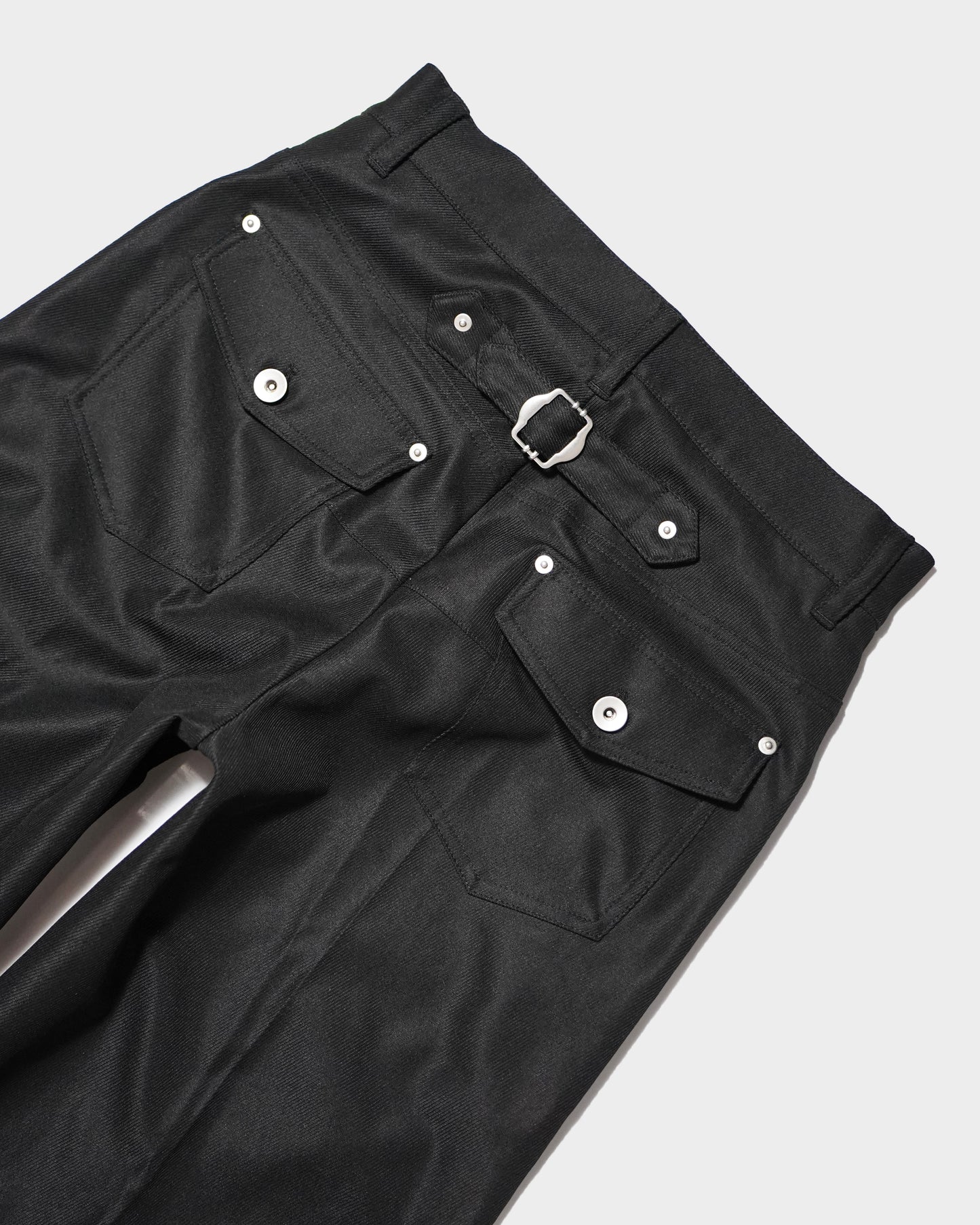 PRESSED POLYESTER FLARE SLACKS