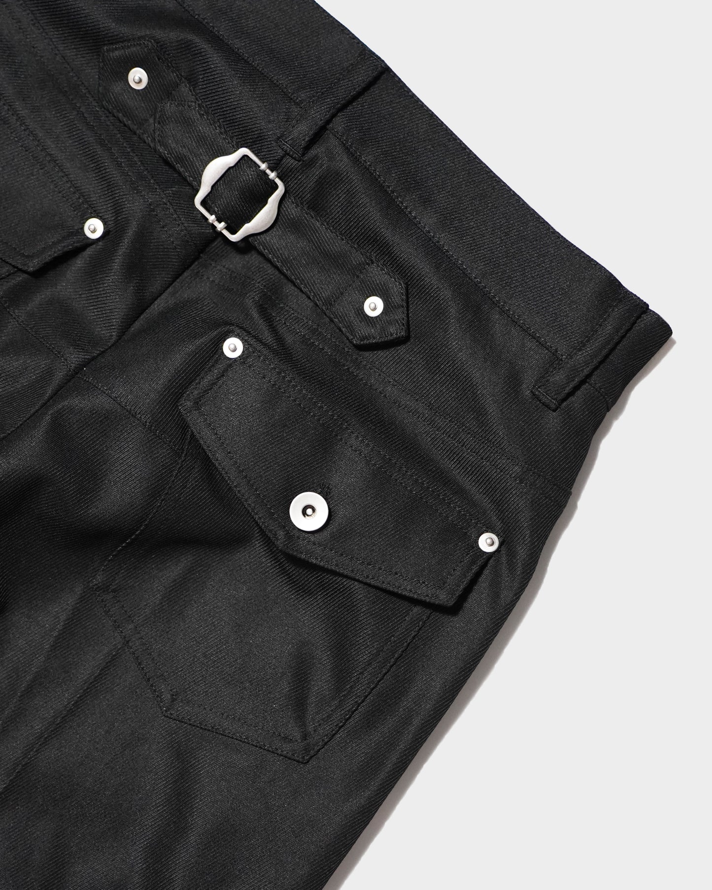 PRESSED POLYESTER FLARE SLACKS