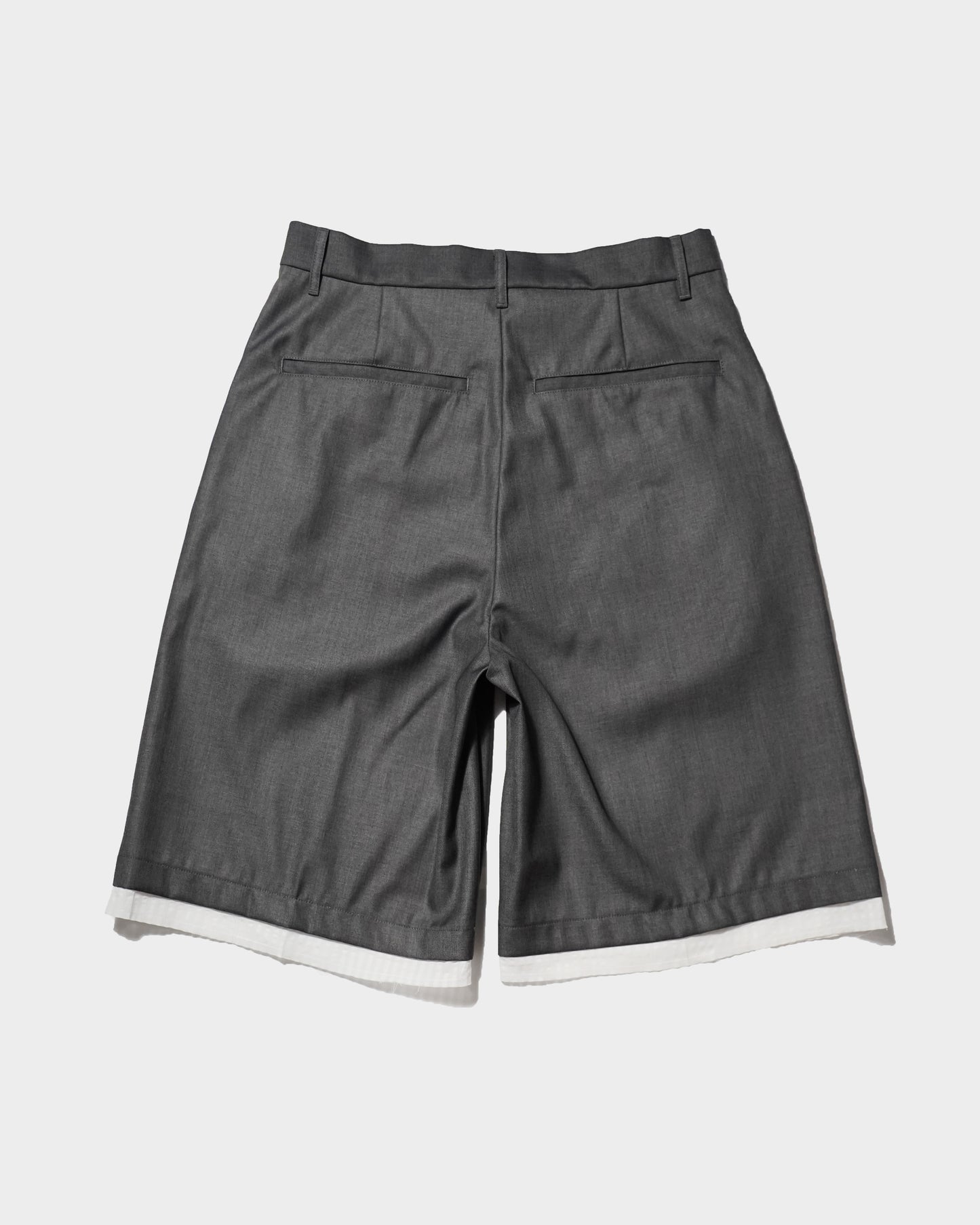 CUT OFF LAYERED SLACKS SHORTS