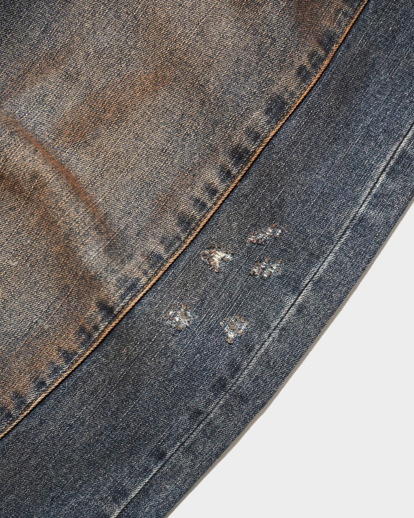 SIDE SEAM SEMI-FLARE SLUB JEANS